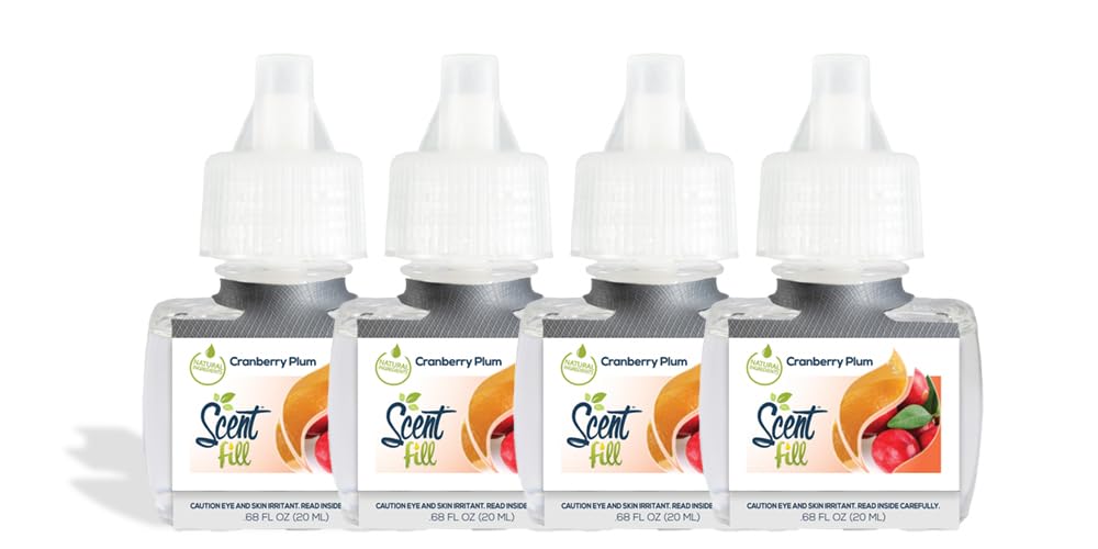 Scent Fill Cranberry Plum Plug In Air Freshener, 4 Scented Oil Refills