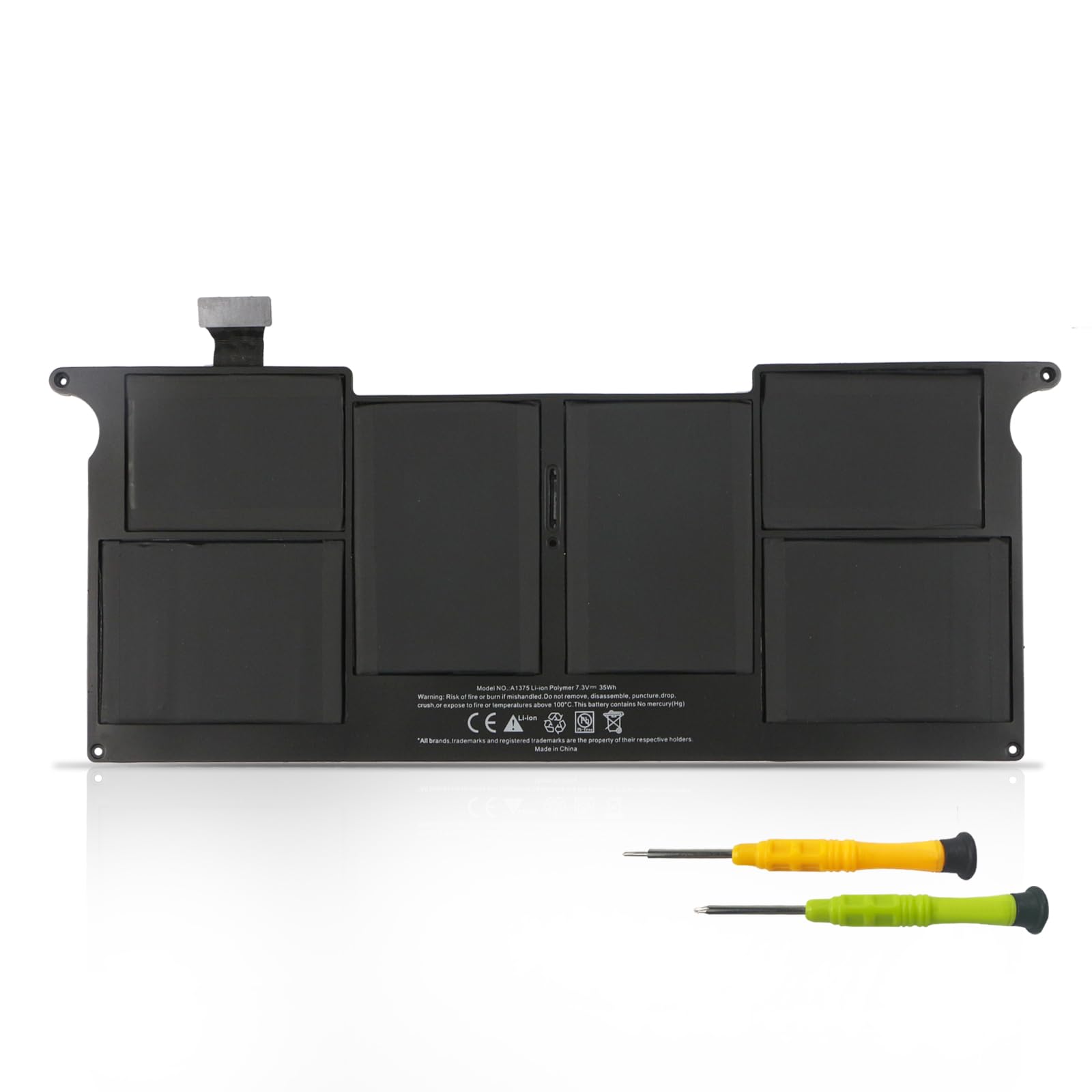 Angwel Replacement Laptop Battery For Apple A1375 A1370 (Only For Late 2010 Version) Macbook Air 11'' With Two Free Screwdrivers