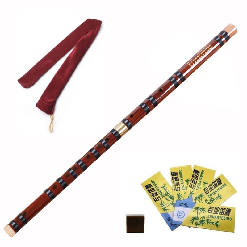 Landtom Flute Dizi Pluggable Handmade Traditional Chinese Instrument With Bamboo Membrane (E Key)