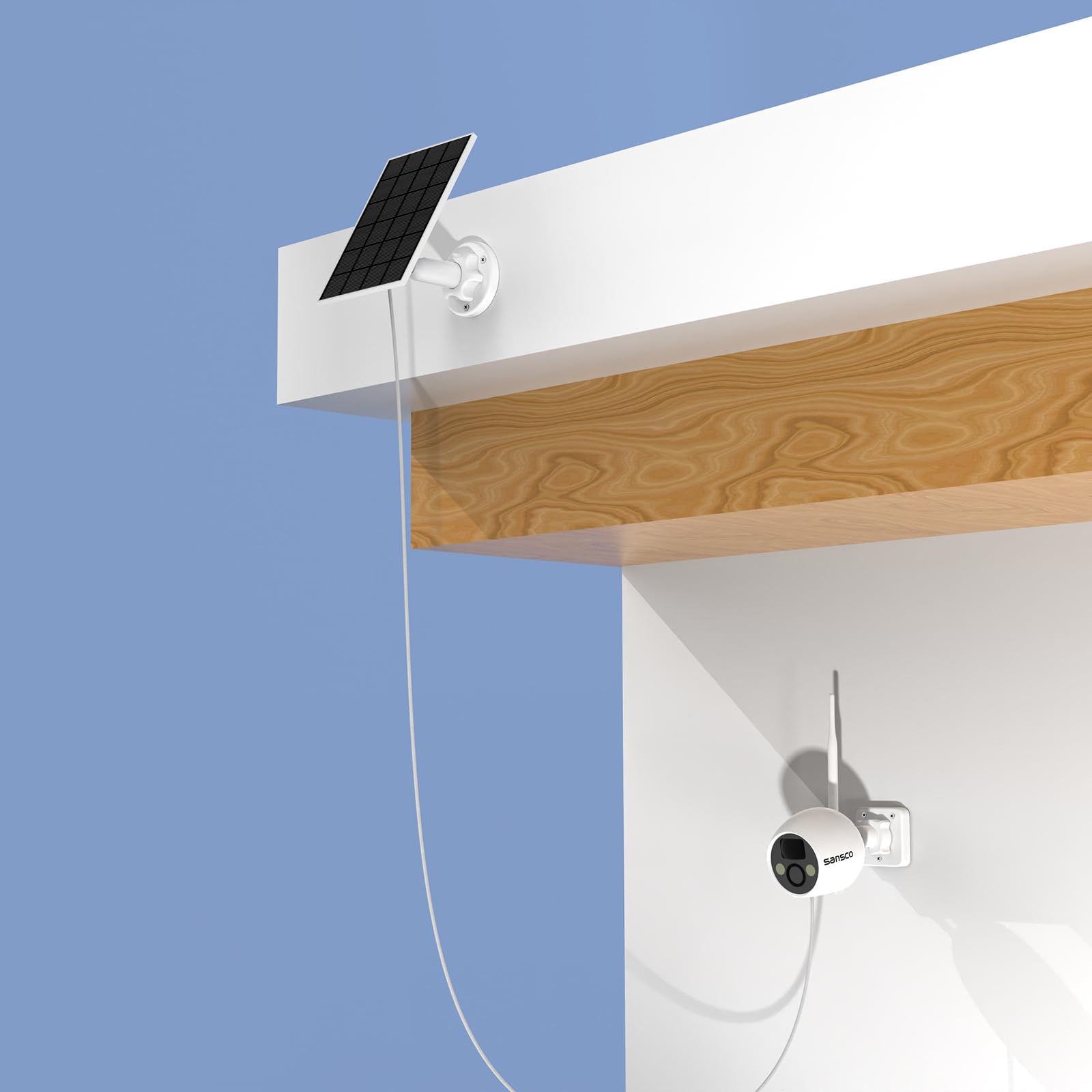 Sansco Solar Security Cameras System Outdoor, 10Ch Nvr Wireless Recorder With 500Gb Hdd, 4X 4Mp Wifi Ip Surveillance Camera   No