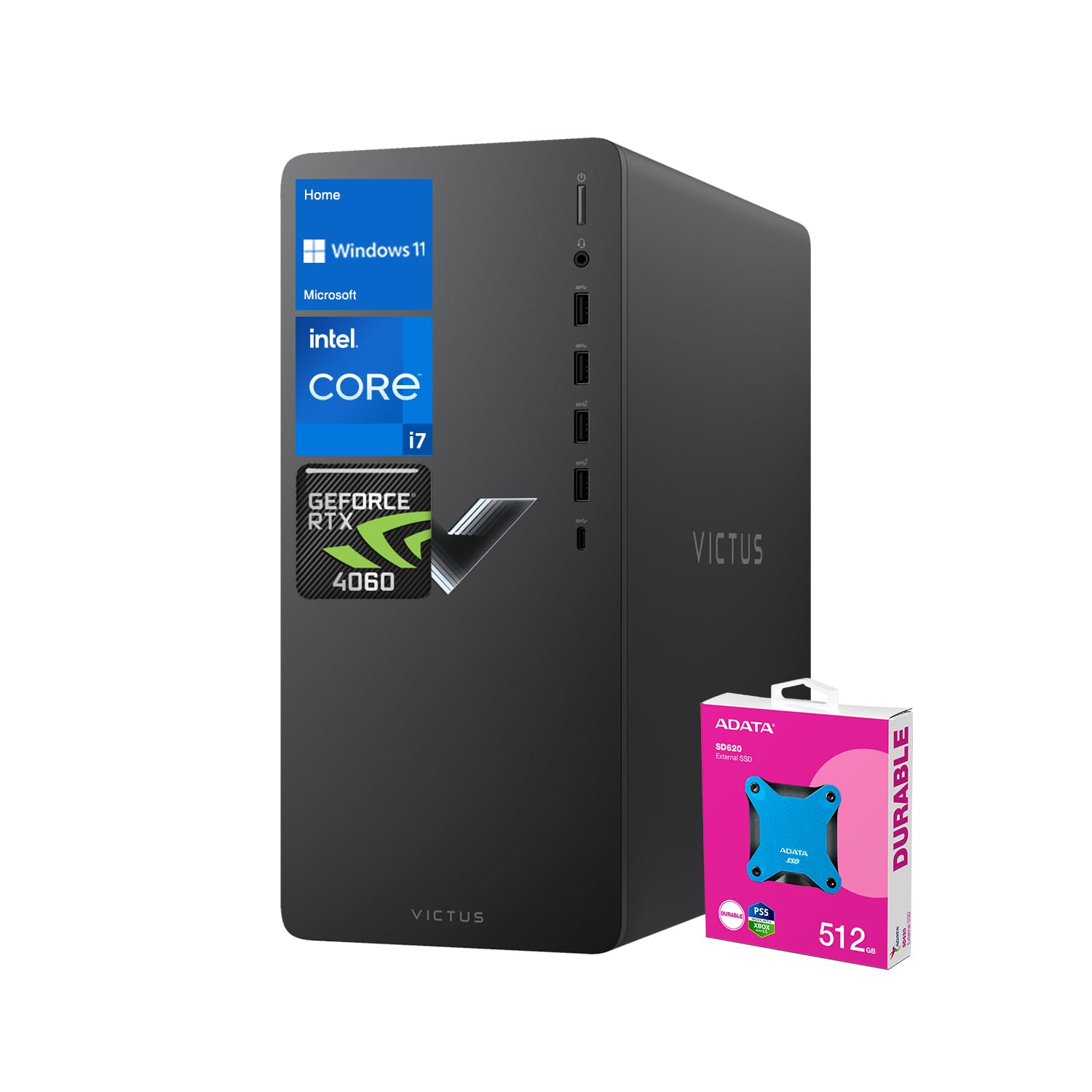 Hp Victus 15L I7 Rtx 4060 Ultimate Gaming Desktop, Intel I7-14700F (Beats I9-12900F), Geforce Rtx 4060, 64Gb Ram, 2Tb Ssd, Rj-45