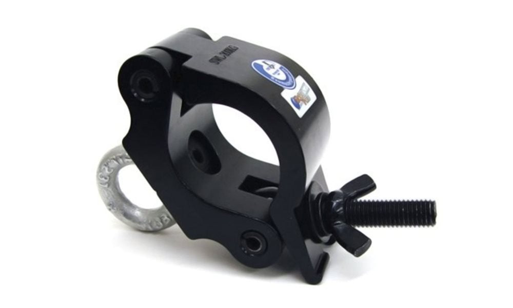 Global Truss Powder Coat Heavy Duty Clamp With Eyebolt, Black