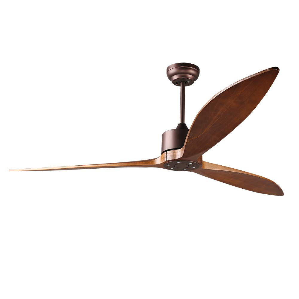 reiga 65 DC Motor Indoor Outdoor Modern Smart Ceiling Fan High CFM with 3 Wood Blades Wifi Alexa App Remote Control for Patio Ga