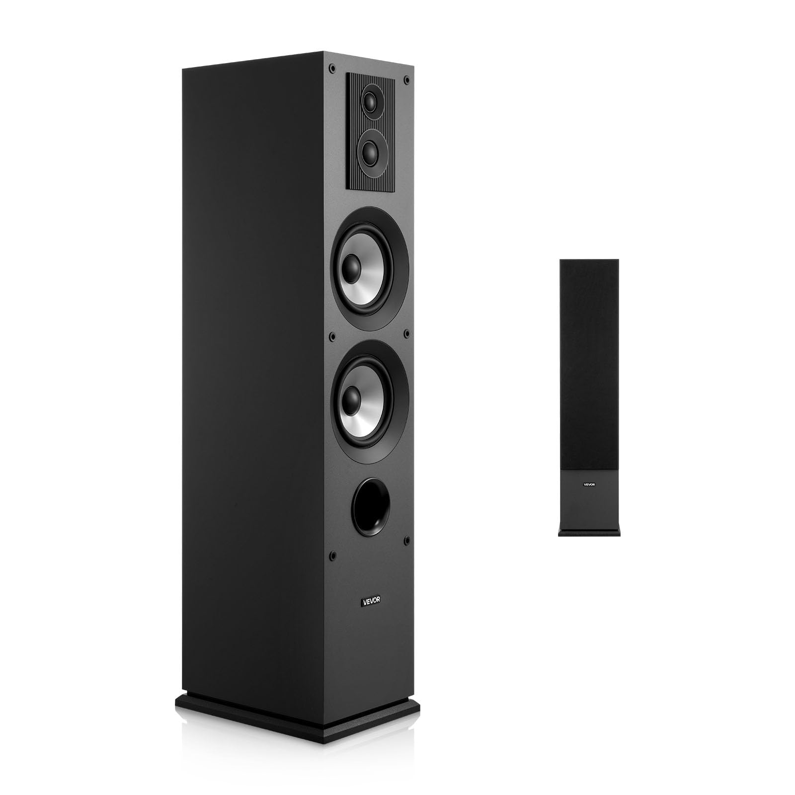 VEVOR Passive Floorstanding Speaker, 3-Way, Floor-Standing Tower Speaker with 0.75 in & 1 in Tweeter, 5.25 in Woofers, 145W Peak