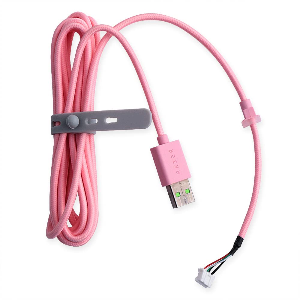 Huyun New Usb Wire Data Line/Audio Cable Replacement For Razer Kraken Kitty Edition/Ultimate Edition Headphone (Pink)