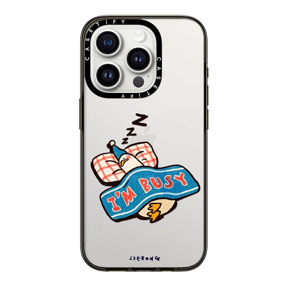 Casetify Compact Iphone 15 Pro Case [2X Military Grade Drop Tested / 4Ft Drop Protection]   I'M So Busy   Clear Black