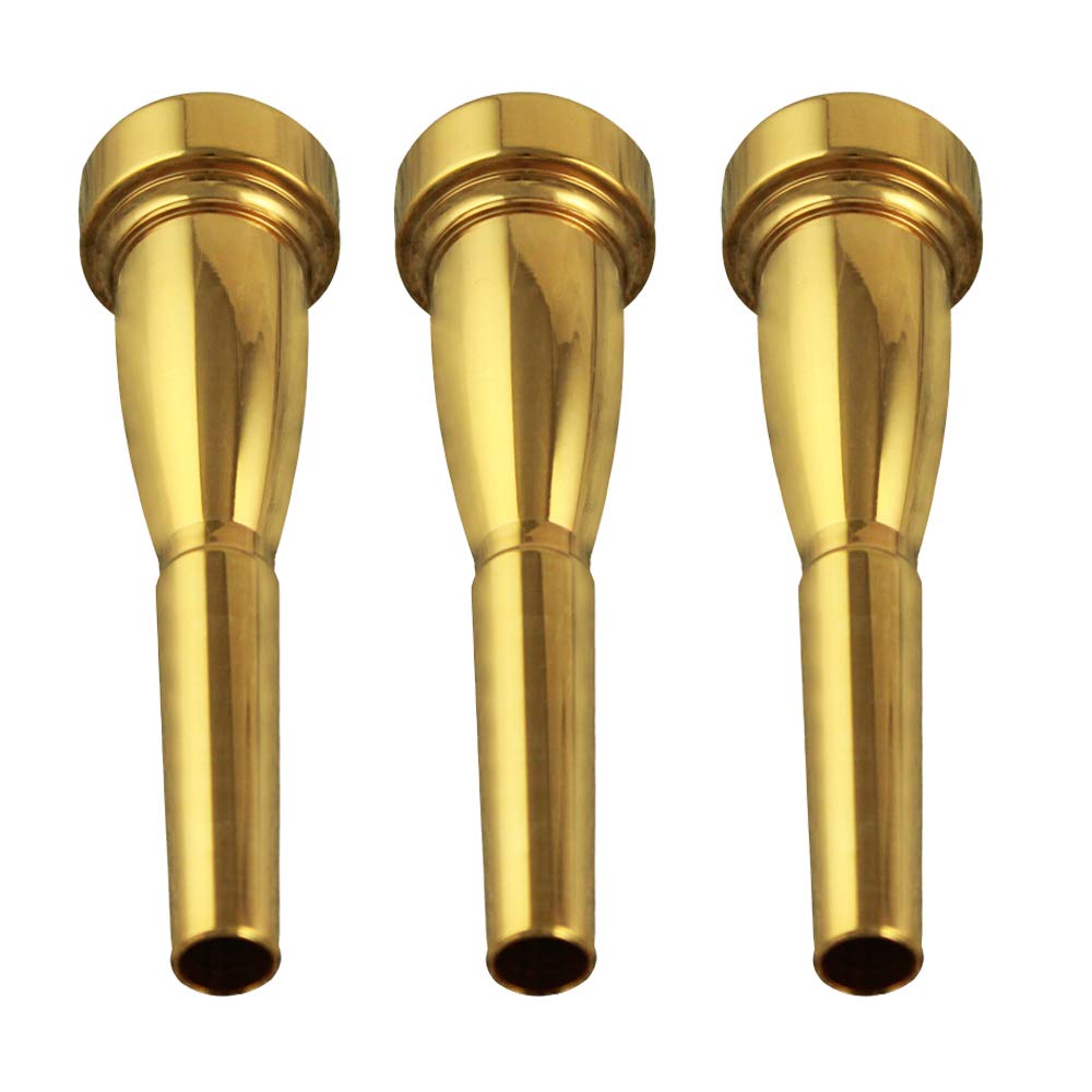 Accoco 3C/5C/7C Trumpet Mouthpiece, Copper Material Trumpet Accessories Parts(3 Pack)