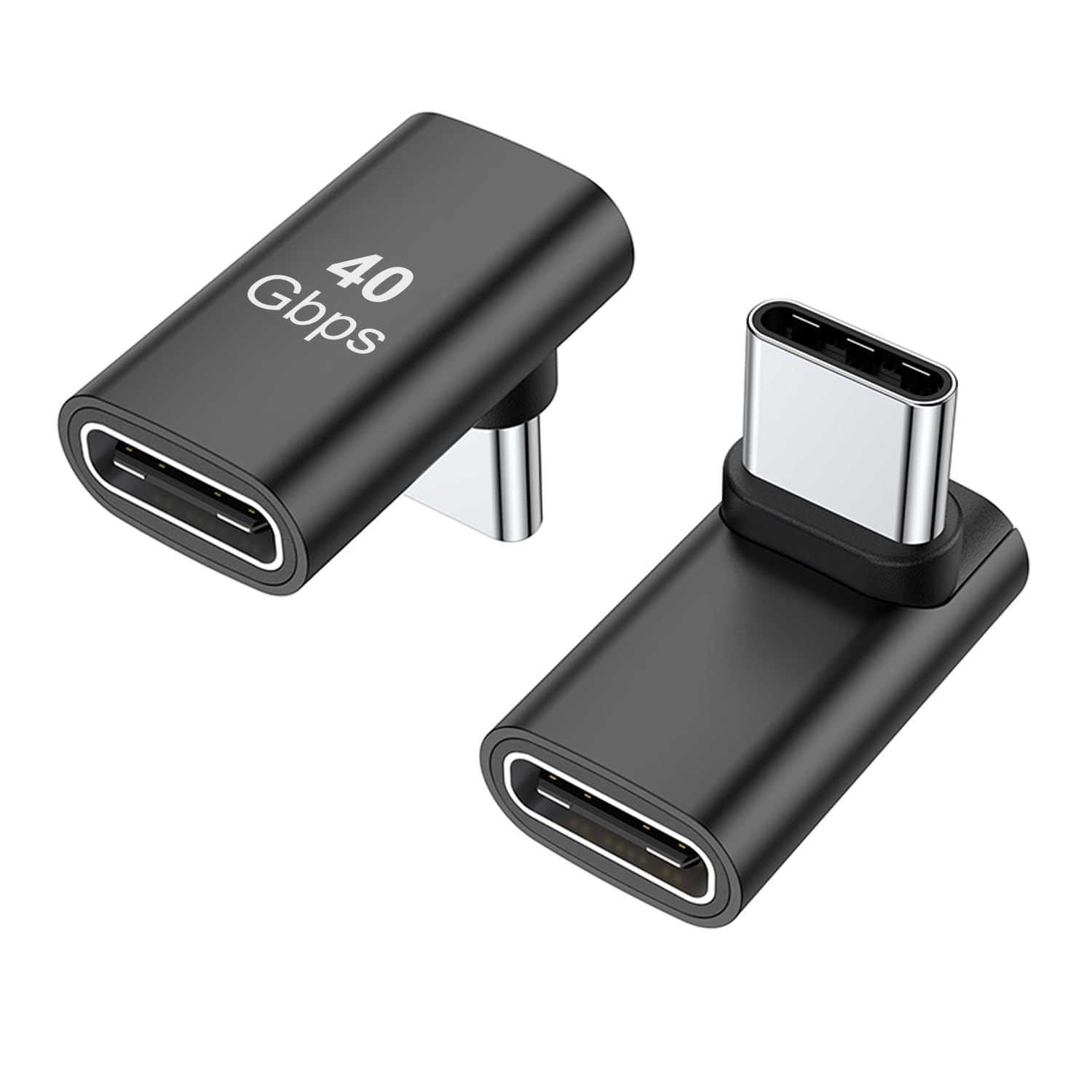 Areme 90 Degree Usb C Male To Female Adapter, 2 Pack Right Angle 100W Type C Adapter Extender For Steam Deck, Rog Ally, Switch, Notebook Computers, Tablet And Mobile Phones (Black)