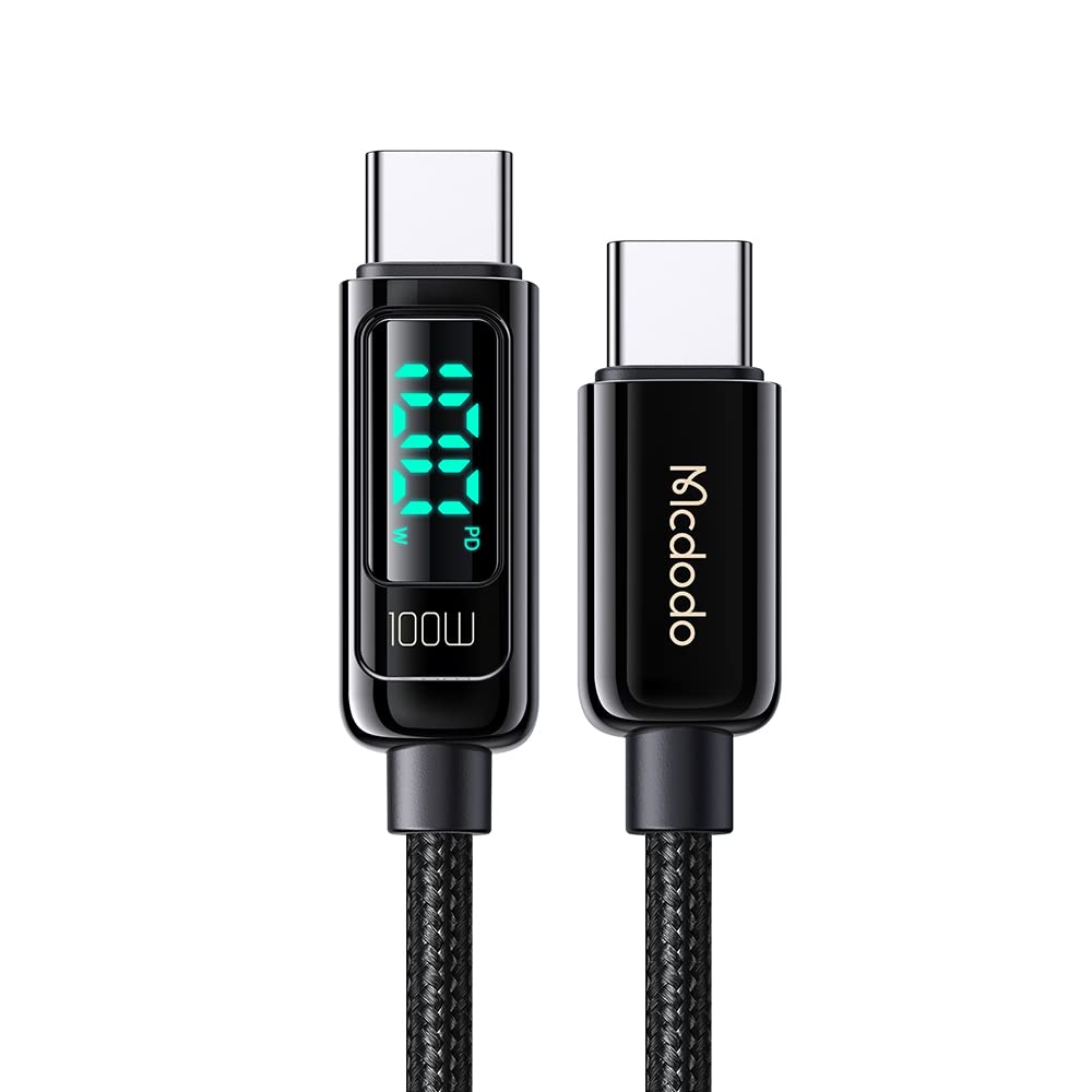 Mcdodo Usb C Charger Cable Type C Fast Charging Cable 100W With Led Display C Type Fast Charging Cable Nylon Braided Usb C Cord