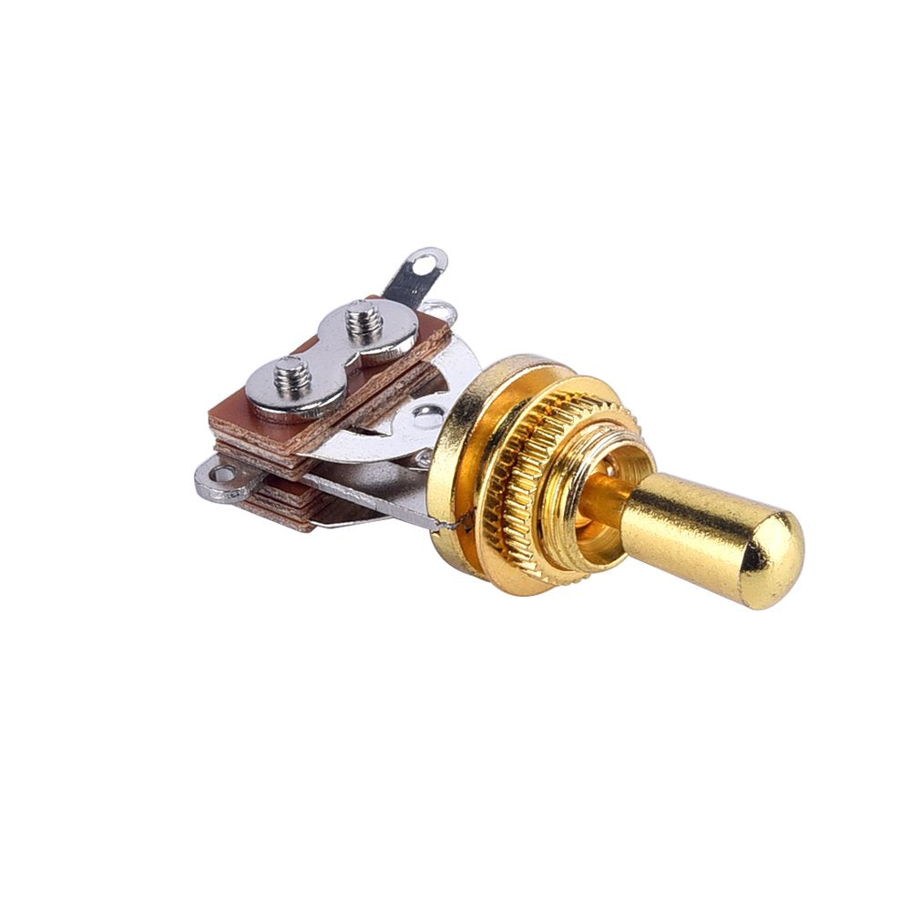Jd.Moon Electric Guitar 3 Way Toggle Switch Pickup Selector Switch With Brass Tip Knob (Gold)