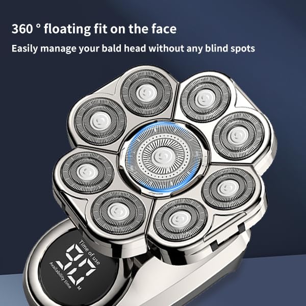 I Clean 9D Head Shavers For Bald Men,New Upgraded 6 In 1 Electric Razor With Led Display,Waterproof Wet/Dry Grooming Kit,Cordles