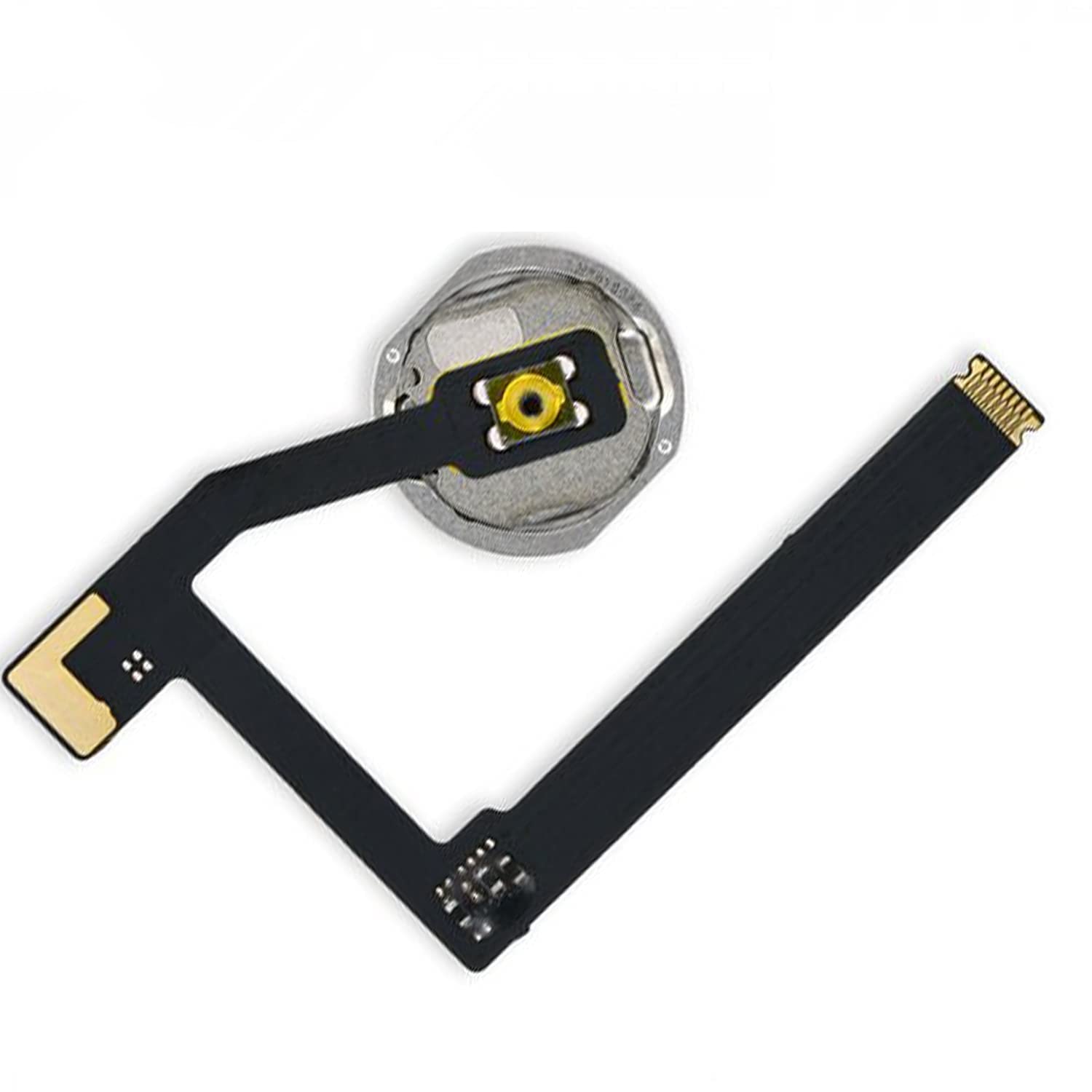 Dedyel Home Button Replacement For Ipad Mini 5 2019 7.9 Inch A2133 A2124 A2125 A2126 Incl Flex Cable Connector  White(Silver Rin