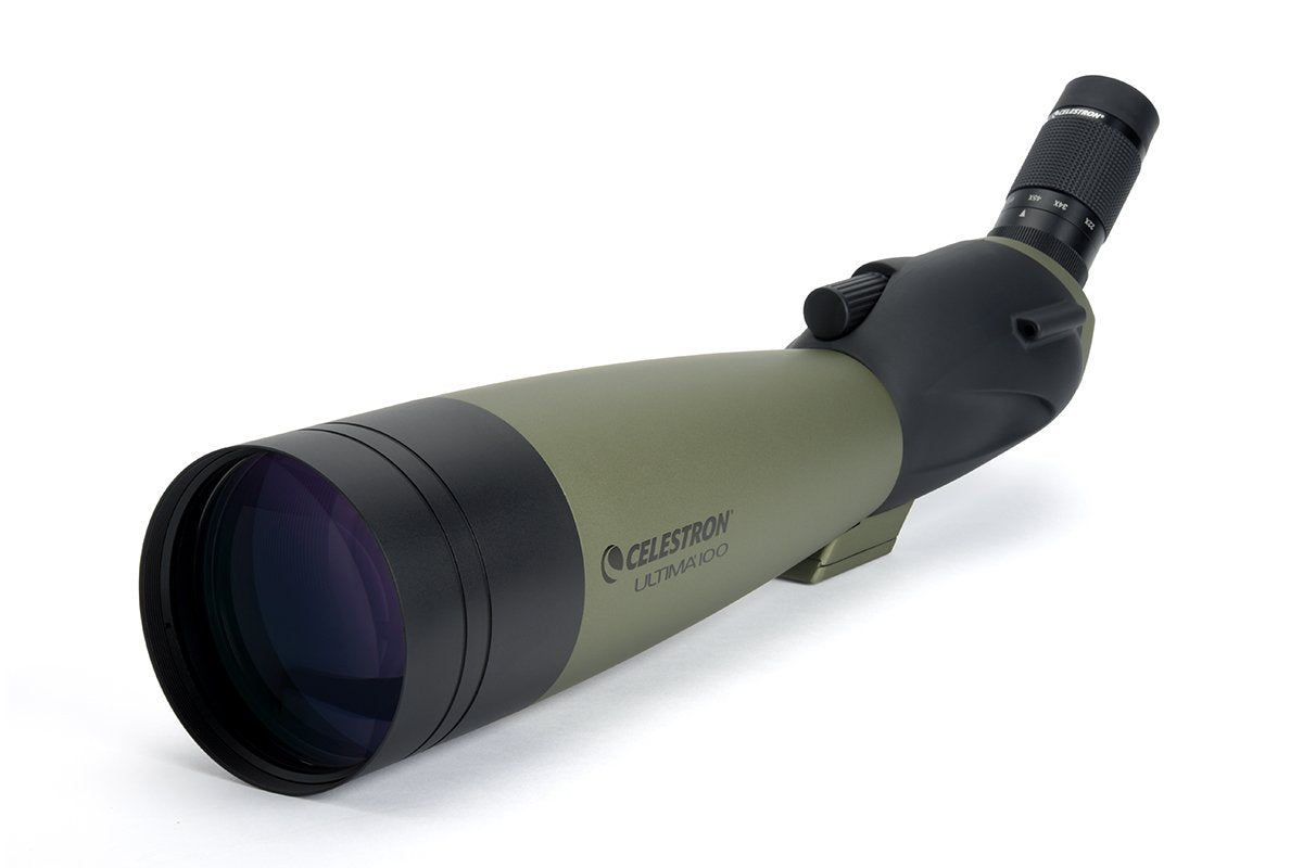 Celestron   Ultima 100 Angled Spotting Scope   22 66X Zoom Eyepiece   Multi Coated Optics For Bird Watching, Wildlife, Scenery A