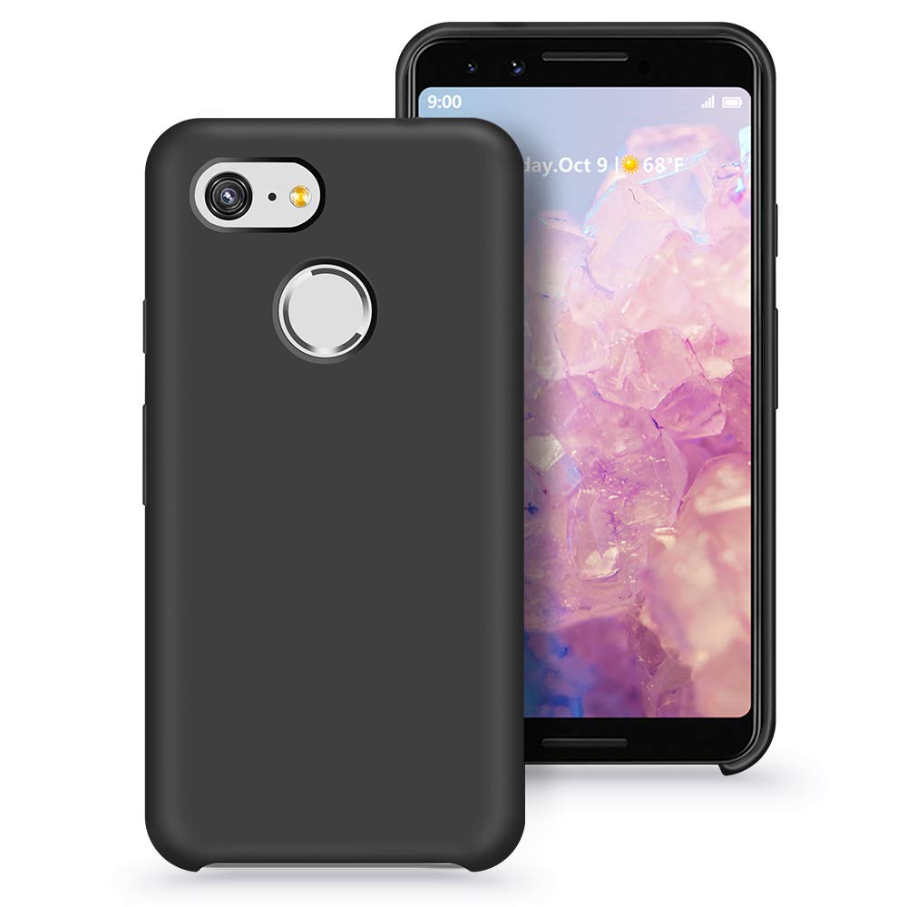 Abitku Pixel 3 Case, Pixel 3 Phone Case, Thicken Silicone Gel Rubber Case Soft Microfiber Cloth Lining Cushion Compatible For Go