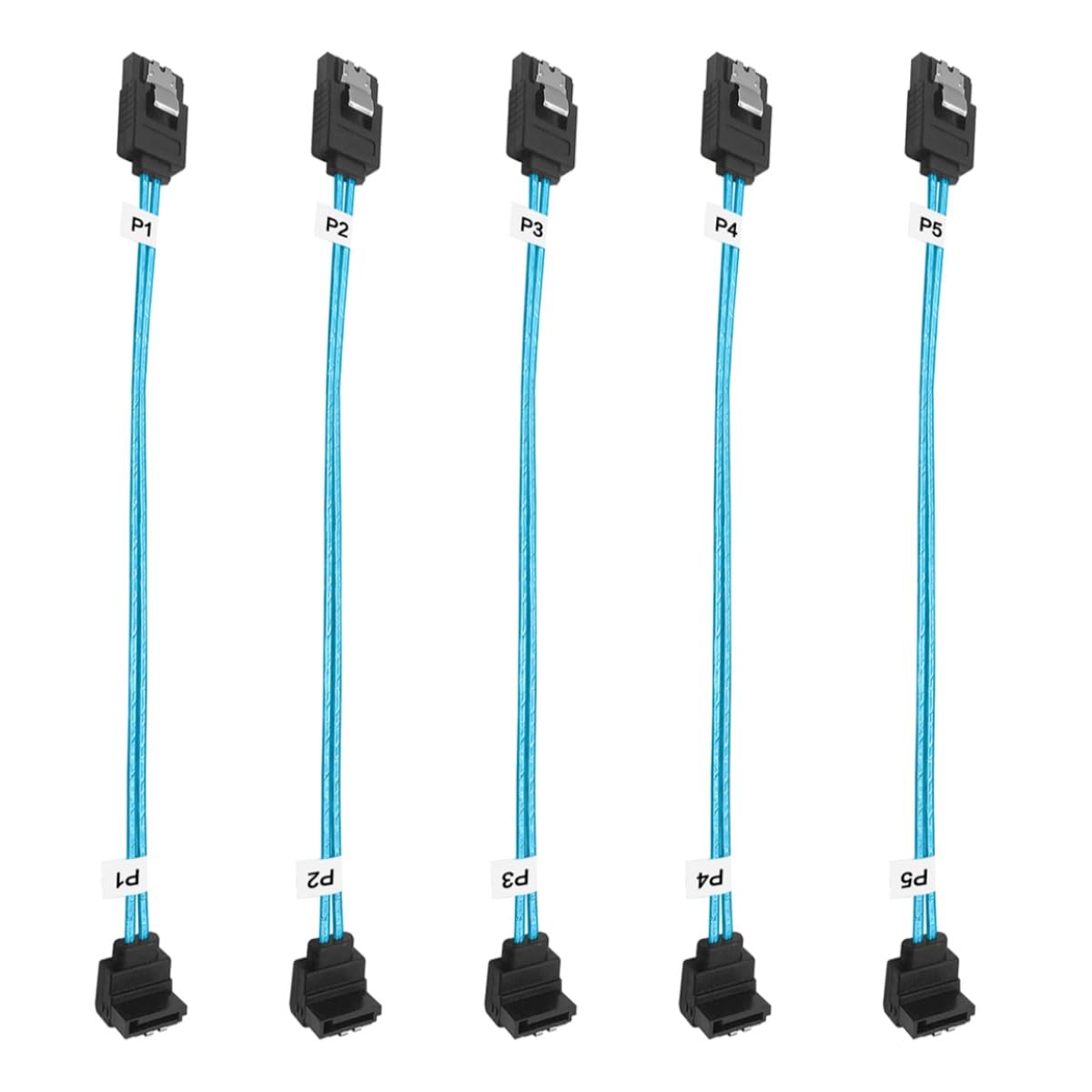 Adcaudx 5 Pack Sata Iii Cable 8 Inch Short Sata Right Angle Cable 0.2M Sata 90 Degree Cable Thin Sata Cable Flexible Sata To Sat