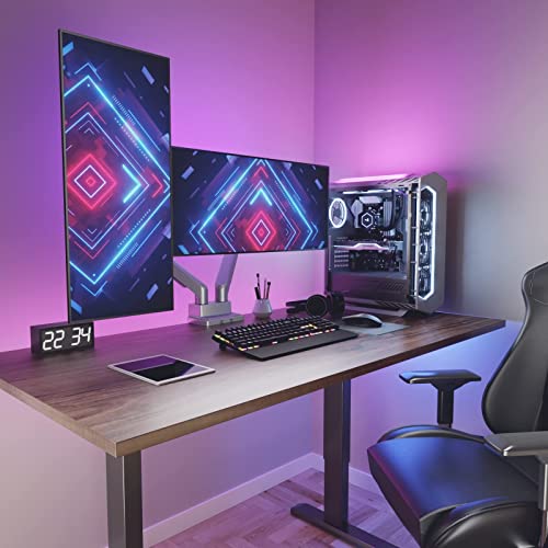 WALI Dual Monitor Stand Mounts Arm, for 2 Monitors Desk, Fully Adjustable Gas Spring, with 2 Easily Accessible USB 3.0 Ports for Display Up to 35 Inch, 33lbs, (GSMU002), Silver