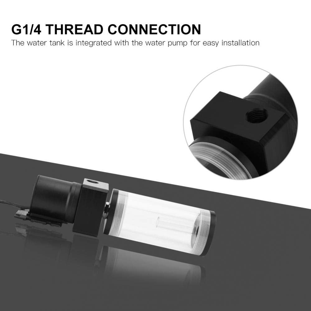 19W 12V Cpu Water Cooling Pumpe Reservoir Diy Combo, 800L/H Water Pump, G 1/4'' Thread Port, Pc Cpu Water Cooling System Heat Ex