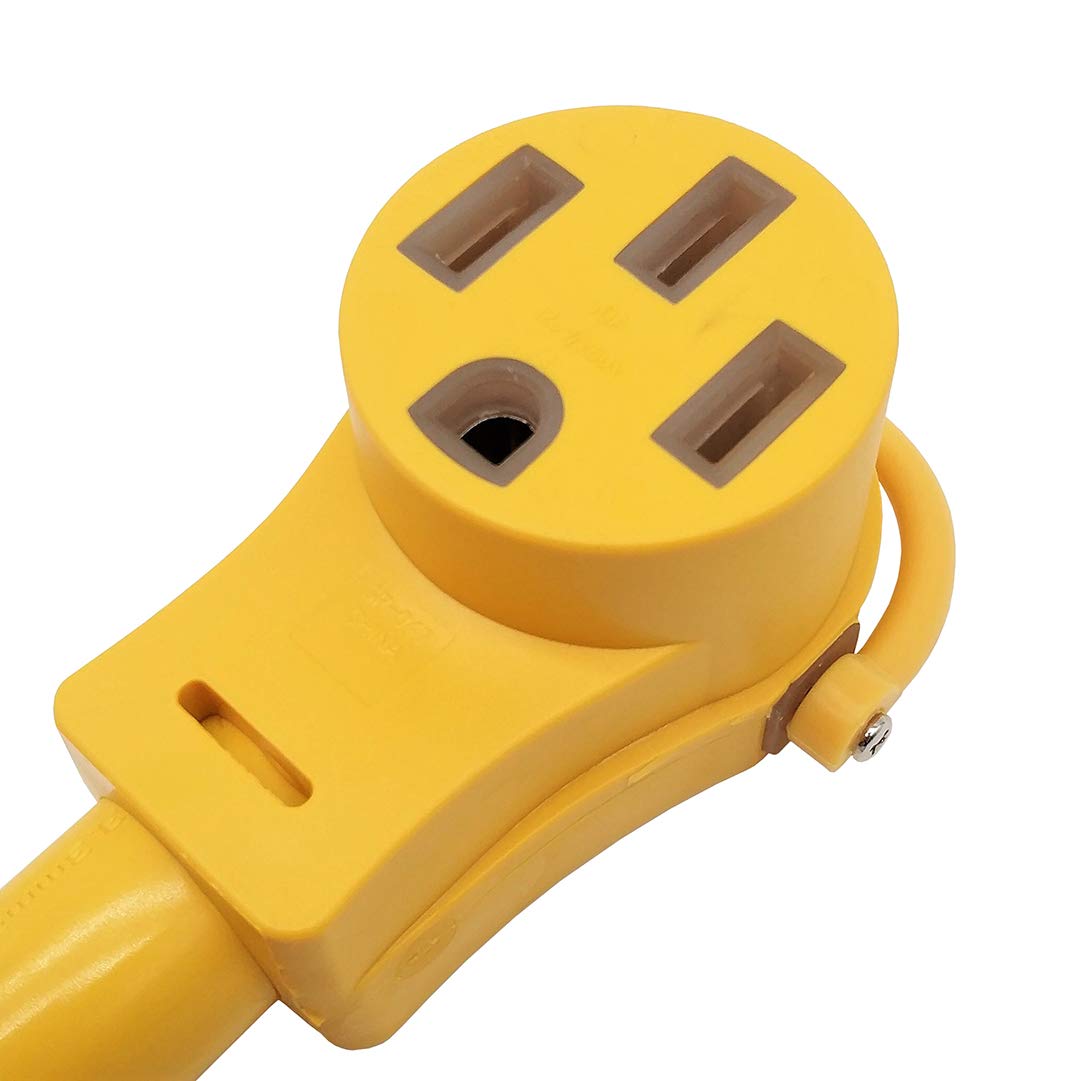 Parkworld 50A Shore Power Adapter Cord, NEMA SS2-50P/CS6365 to 14-50R, 1.5FT, Yellow - Ideal for RV & EV