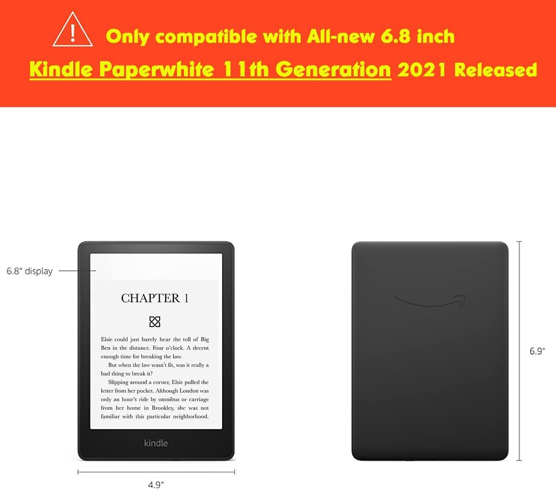 Case For 6.8'' Kindle Paperwhite (11Th Generation 2021) And Kindle Paperwhite Signature Edition, Book Lover Lightweight Pu Leath