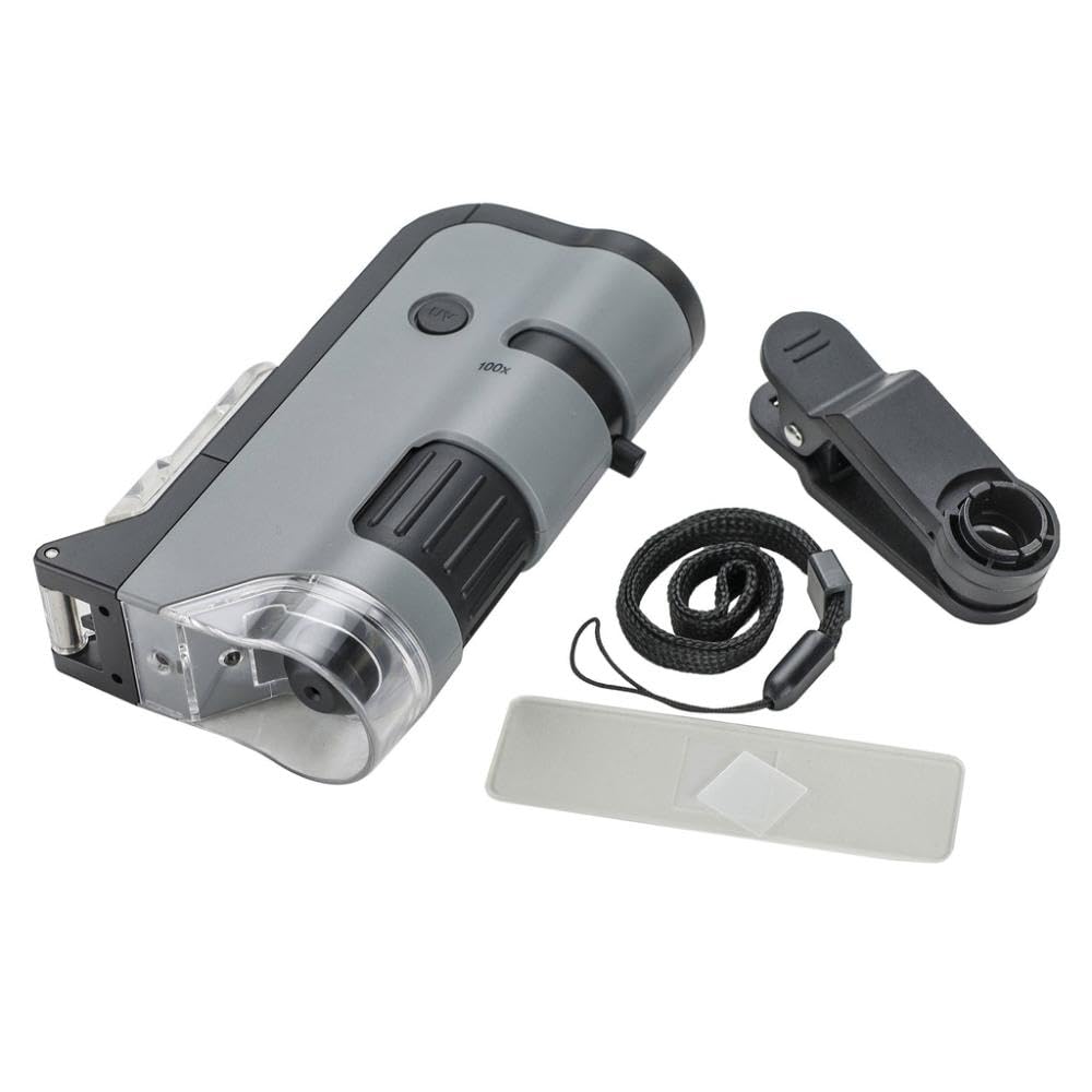 Carson Microflip 100X-250X, Led Uv Pocket Microscope With Smartphone Clip, Stem Education (Mp-250)
