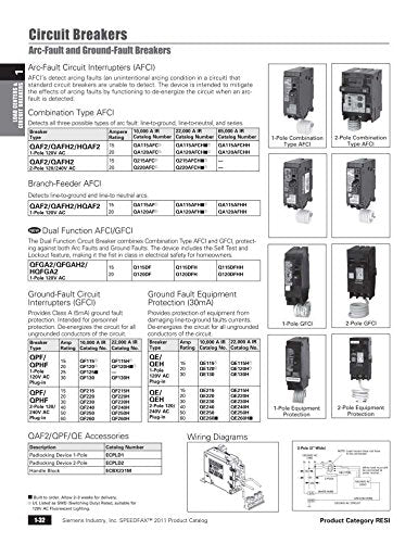 Siemens Qa115Afc 15 Amp Single Pole 120 Volt Plug On Combination Afci Breaker, Black