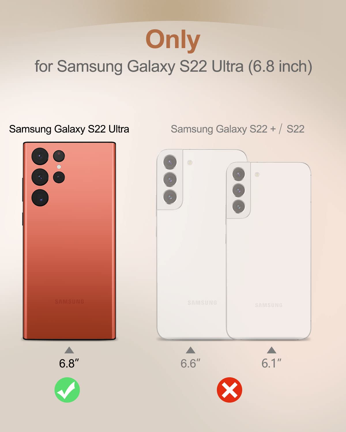 Suritch For Samsung Galaxy S22 Ultra Clear Case 6.8'' (Only), [Built In Screen Protector] Full Body Protective Hard Shell+Soft T