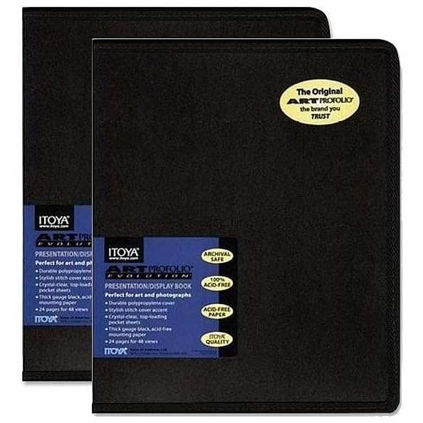 Itoya EV1212 Presentation/Display Book,11 in.x17 in.,Clear Top/Black Paper