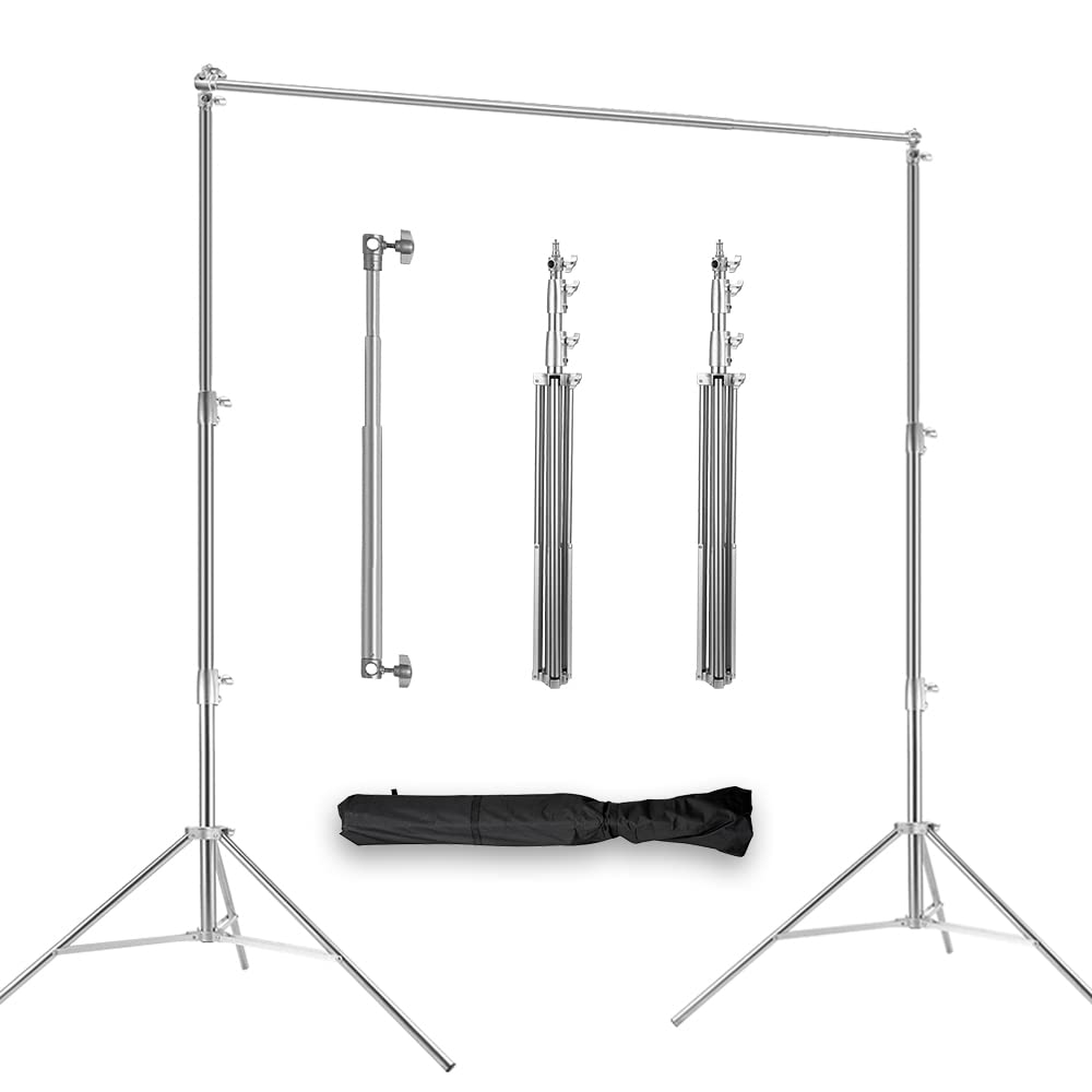 Stainless Steel Backdrop Stand 9.5Ftx10Ft Photo Stand For Backdrop Video Adjustable Background Support Stands For Portrait & Stu