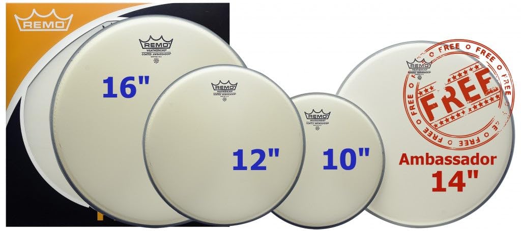 Remo Ambassador Coated Standard Drum Head Pro Pack W/ 14 Snare Head