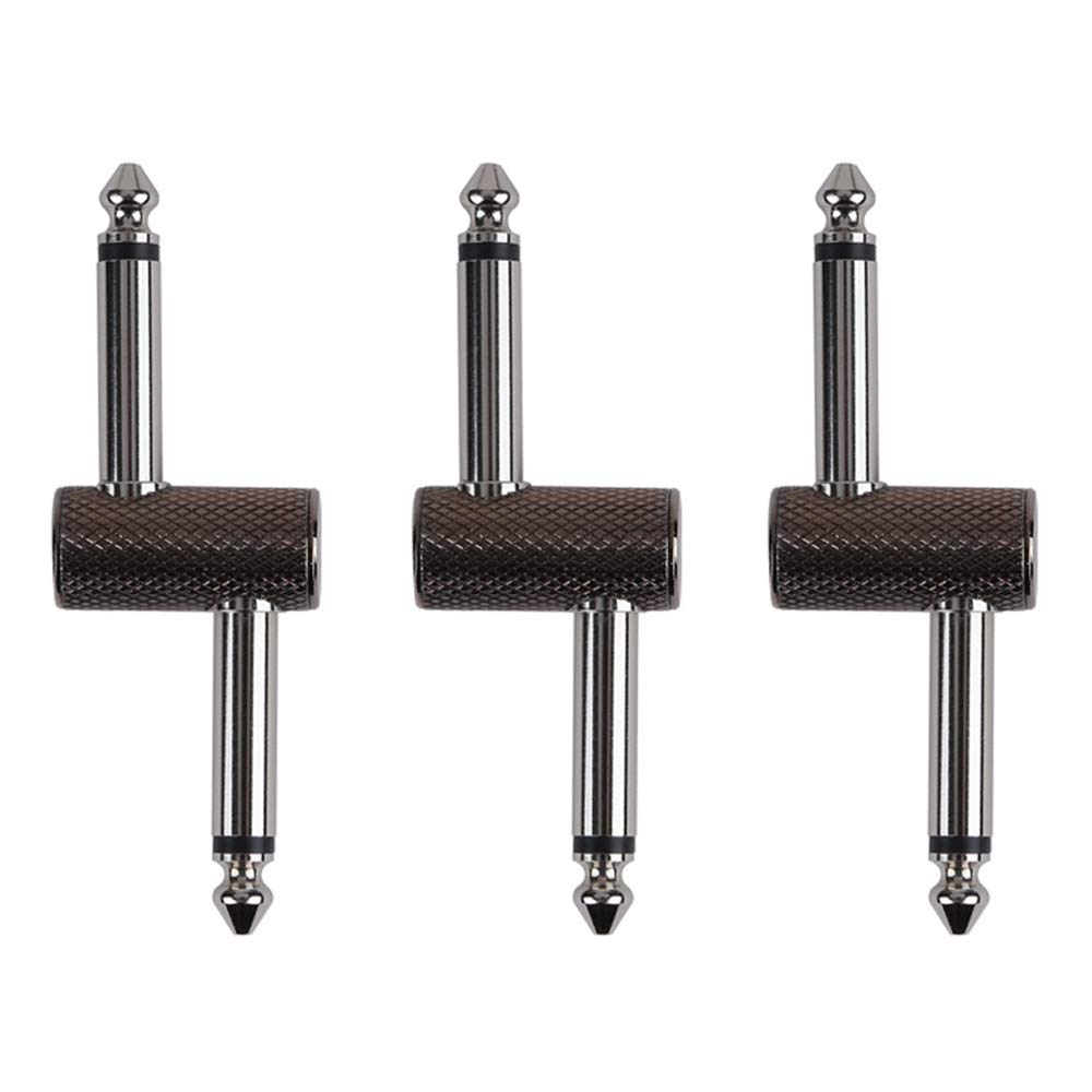 Rayzm Guitar Pedal Patch Connector, 6.35Mm (1/4'') Guitar Effect Pedal Couplers, Male To Male Offset Plug Adaptor For Guitar Ped