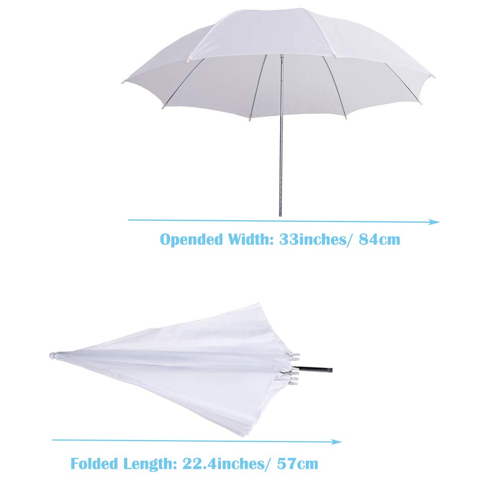 Photography Umbrella Lighting 4 Pack Kit, 33''/84Cm Soft White Translucent And Reflective Umbrella For Photo And Video Studio Sh