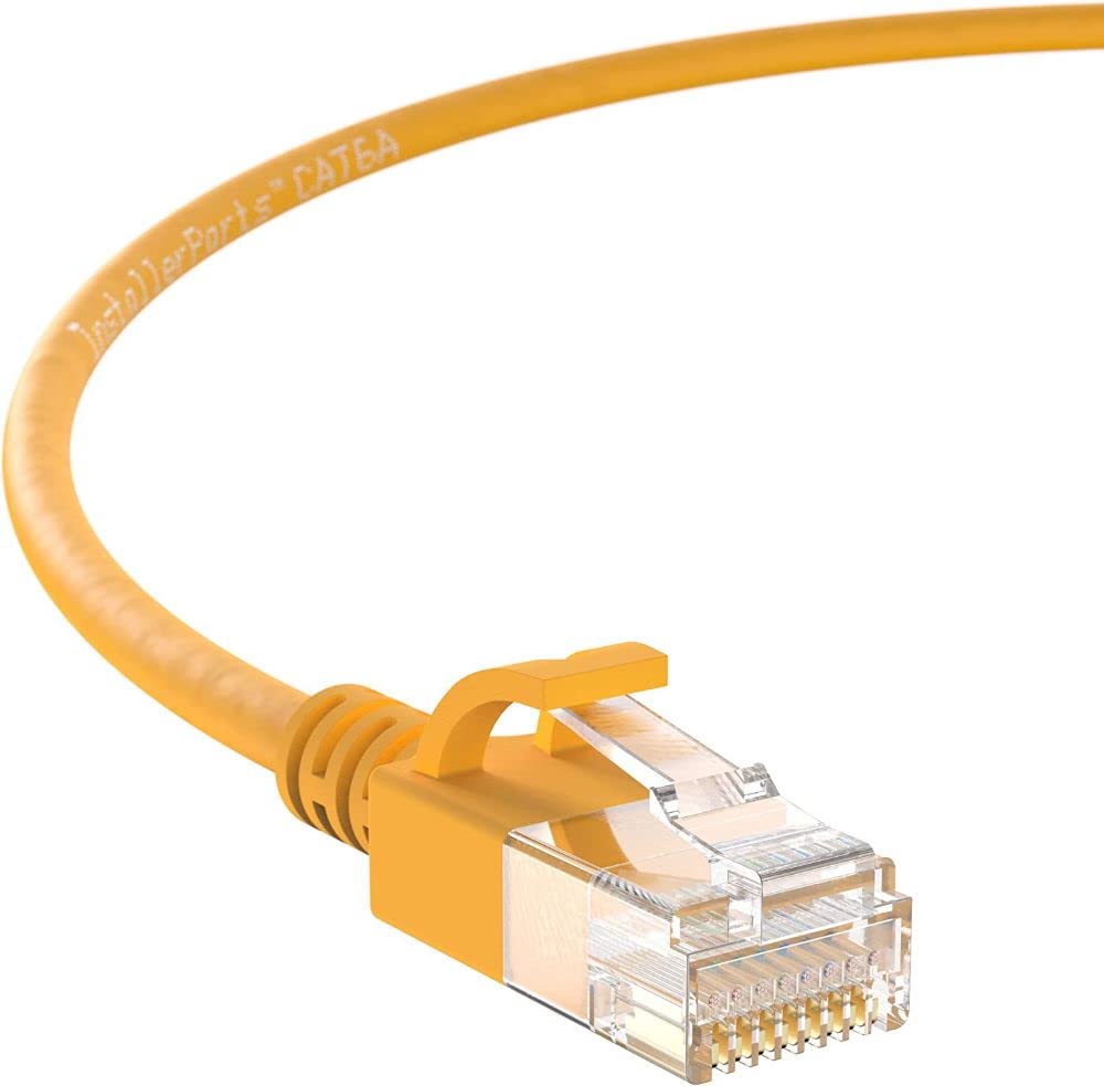 Installerparts Ethernet Cable Cat6A Slim Cable Utp Booted 5 Ft (5 Pack)   Yellow   Professional Series   10Gigabit/Sec Network/H