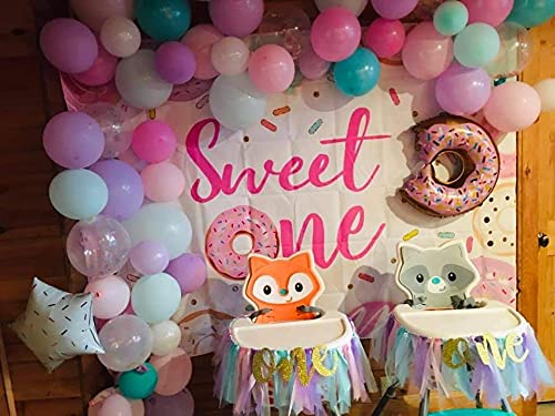 Avezano Donut Sweet One Backdrop Doughnut First Birthday Party Background 7X5Ft Sprinkles Confetti Donuts 1St Birthday Photo Booth Banner Cake Table Decorations For Girls