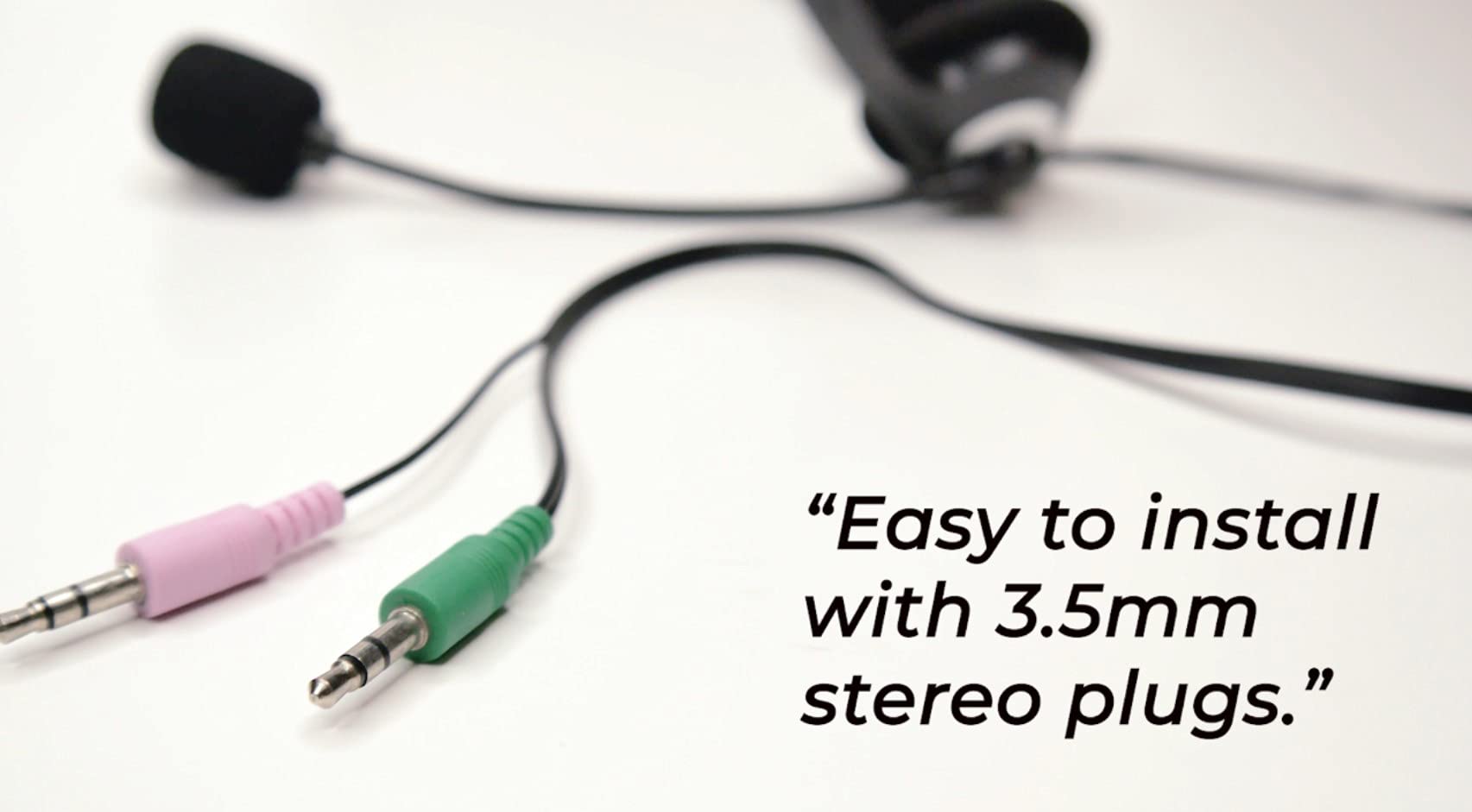 Manhattan 3.5Mm Stereo Headset With Mic   With Microphone, Volume Control, 3.5 Mm Stereo Plugs, 6.5Ft Cable   For Desktop, Lapto