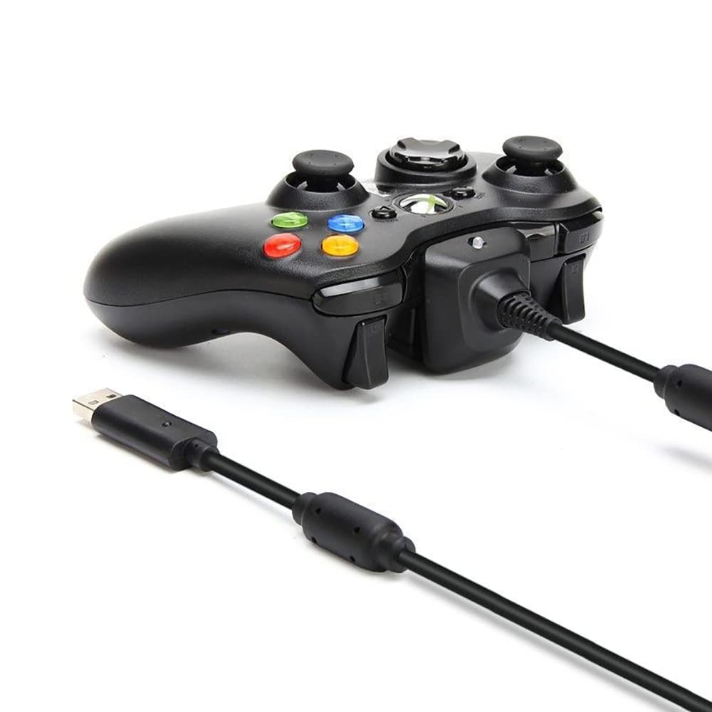 Ostent 2 In 1 Charger Cable + Rechargeable Battery Pack For Xbox 360 Wireless Controller Color Black