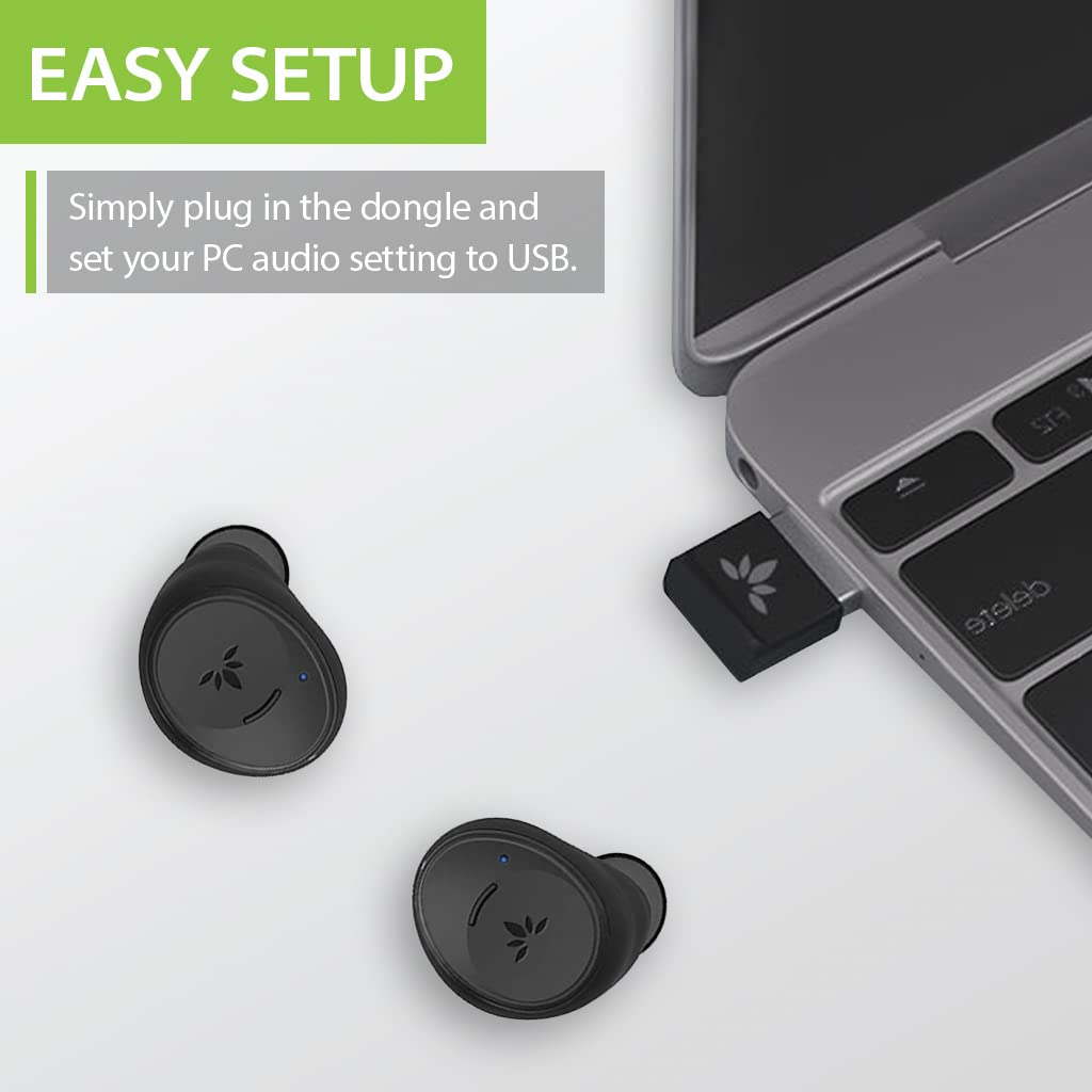 Avantree Ace M10   Wireless Earbuds For Pc Laptop Computer With Usb Adapter, Bluetooth 5.2, Noise Cancelling Mic For Clear Calls