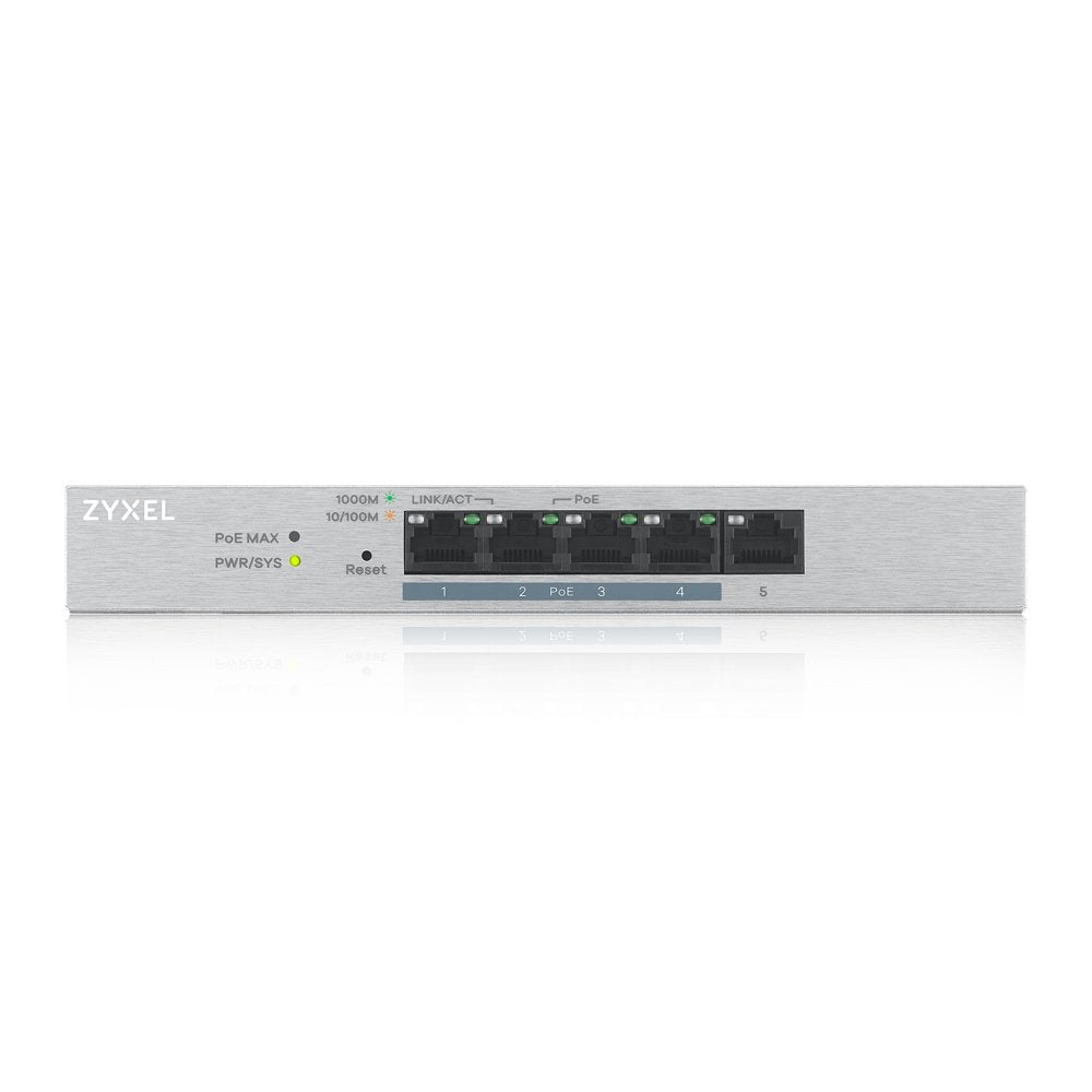 Zyxel 5 Port Gigabit Ethernet Web Managed Poe Switch With 60 Watt Budget [Gs1200 5Hp]