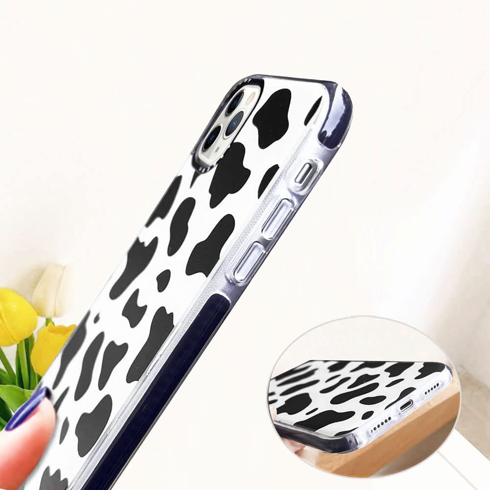 Abbery Designed For Iphone 11 Pro Case Cow, Cute Clear With Cow Print Pattern Design Soft Silicone Tpu Sturdy Shockproof Protect