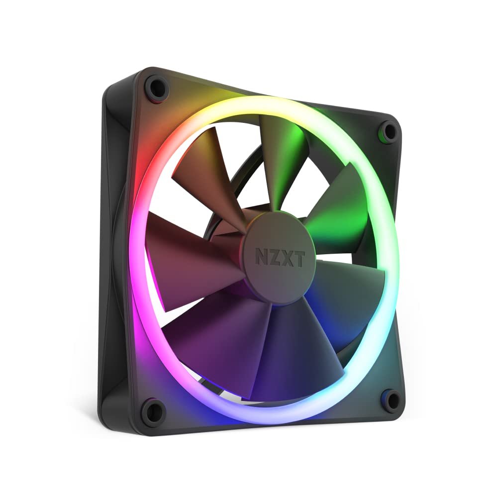 Nzxt F120 Rgb Fans   Rf R12Sf B1   Advanced Rgb Lighting Adjustment   Whisper Quiet Cooling   Single (Rgb Fan And Controller Required & Not Included)   120 Mm Fan   Black