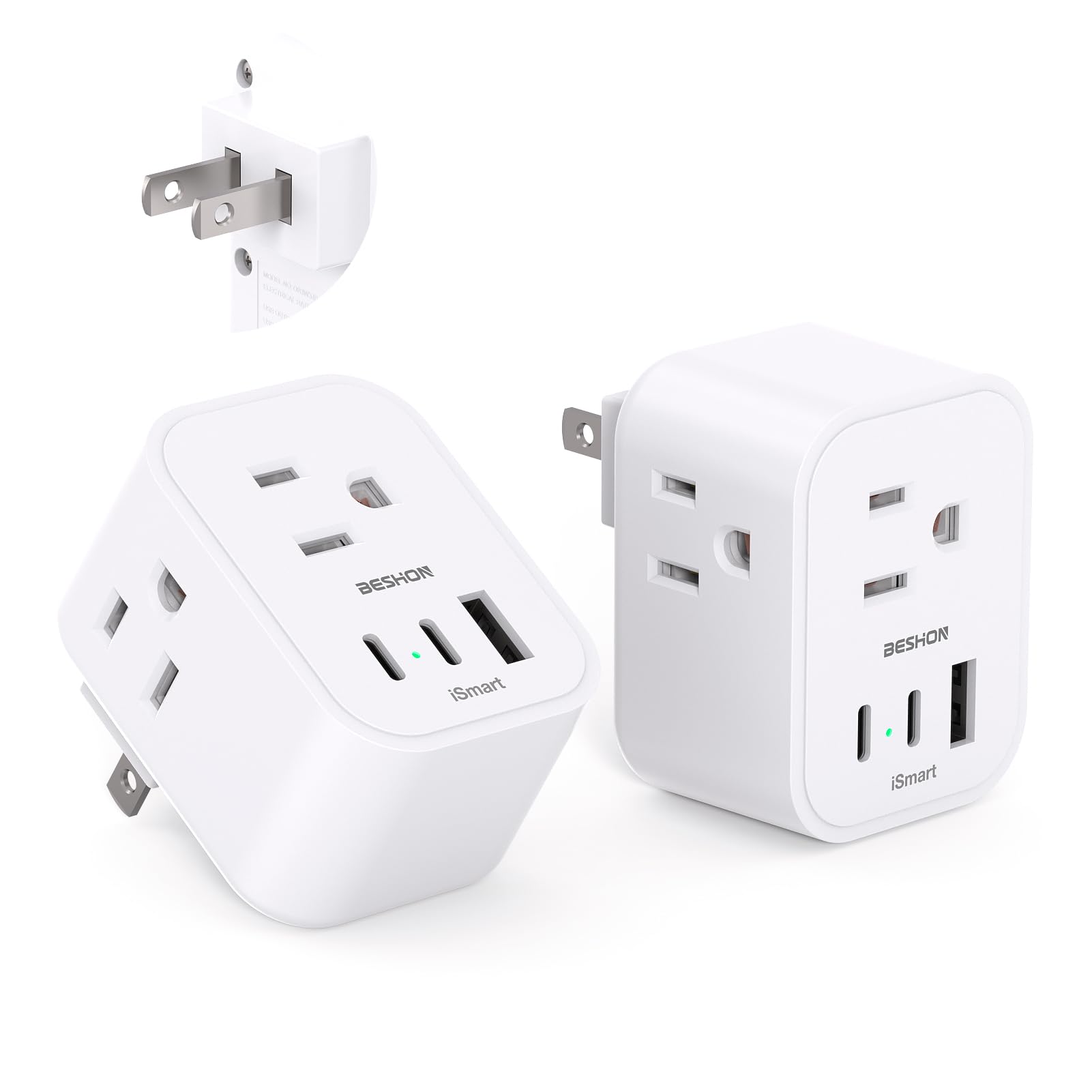 ?2 Pack? Us To Japan Plug Adapter, Type A Travel Power With 3 Outlets, 3 Usb Ports (2 Usb C), 6 In 1 Travel Power Plug Adaptor F