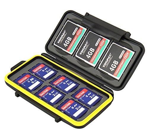 Jjc Mc Sd6Cf3 Rugged Water Resistant Memory Card Case Fits 3X Cf / 6X Sd Cards, Black