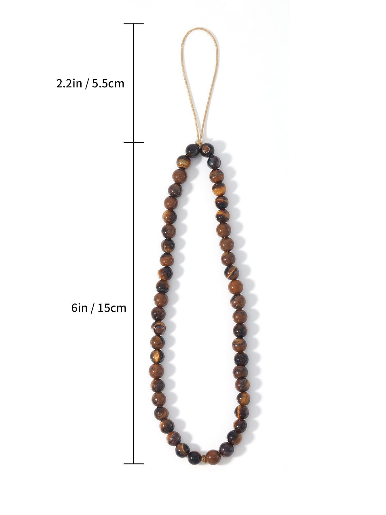 Oaiite Semi Precious Gem Stones Beaded Phone Charm Cell Phone Lanyard Wrist Strap Handmade Natural Gemstone Phone Chain String