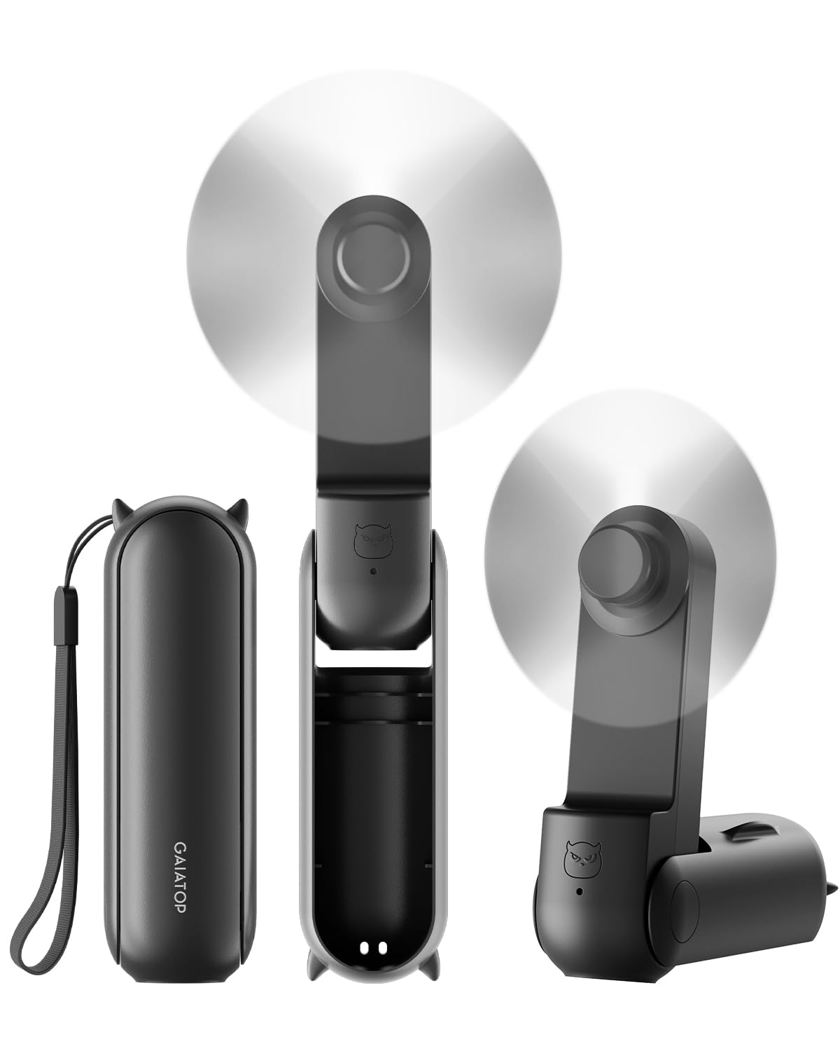 Gaiatop Portable Hand Held Fan With Usb Rechargeable 2000Mah Battery, Foldable, Small, Mini Eyelash Fan For Girls, Travel For Wo