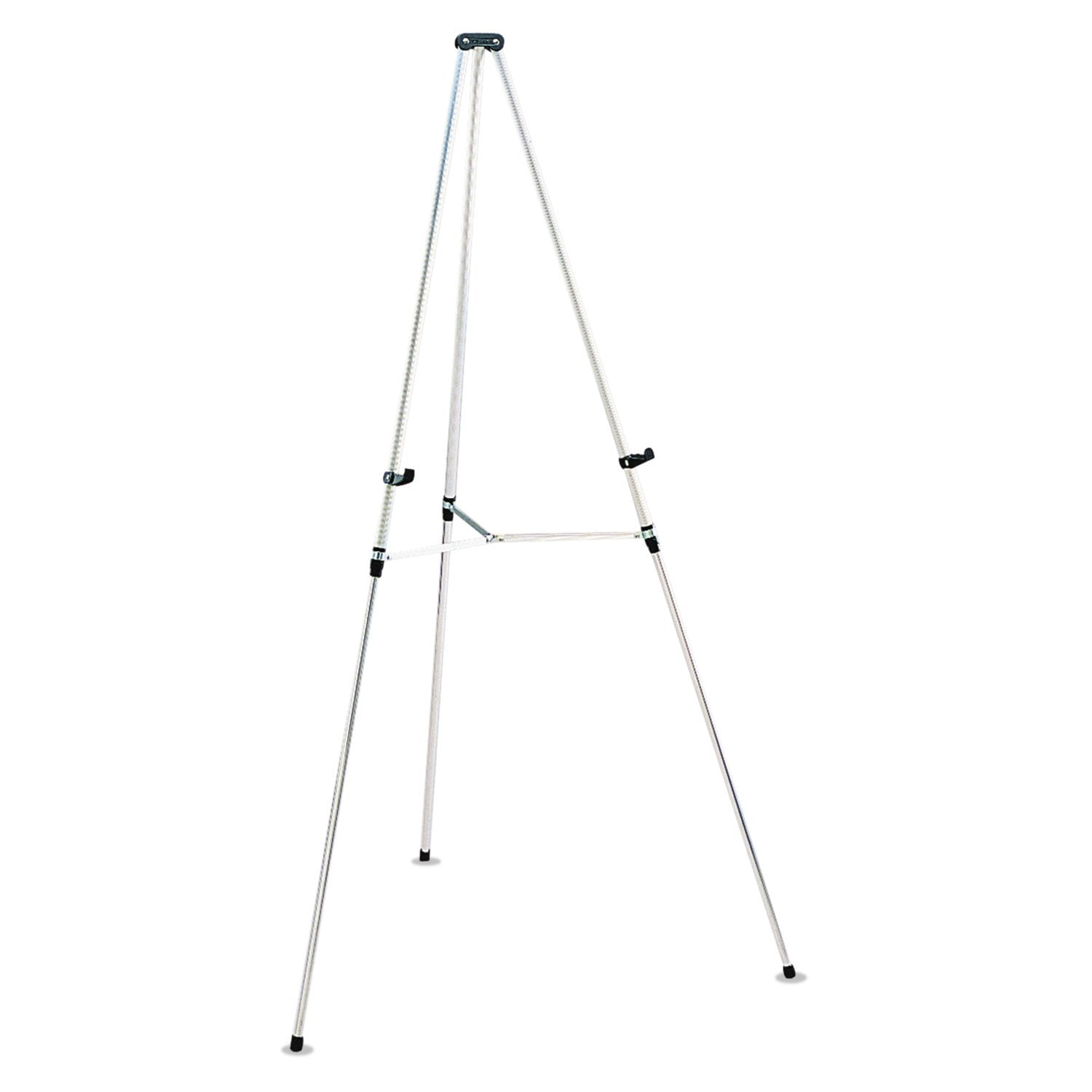Quartet Easel, Aluminum, Lightweight, Telescoping, 66'' Max. Height, Supports 25 Lbs, Silver Finish (50E)