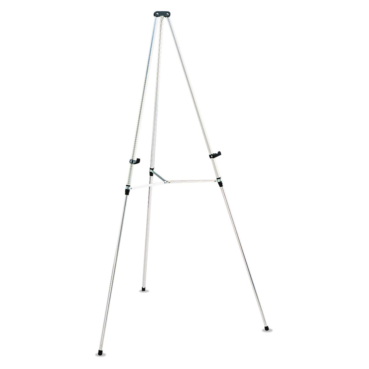 Quartet Easel, Aluminum, Lightweight, Telescoping, 66'' Max. Height, Supports 25 Lbs, Silver Finish (50E)