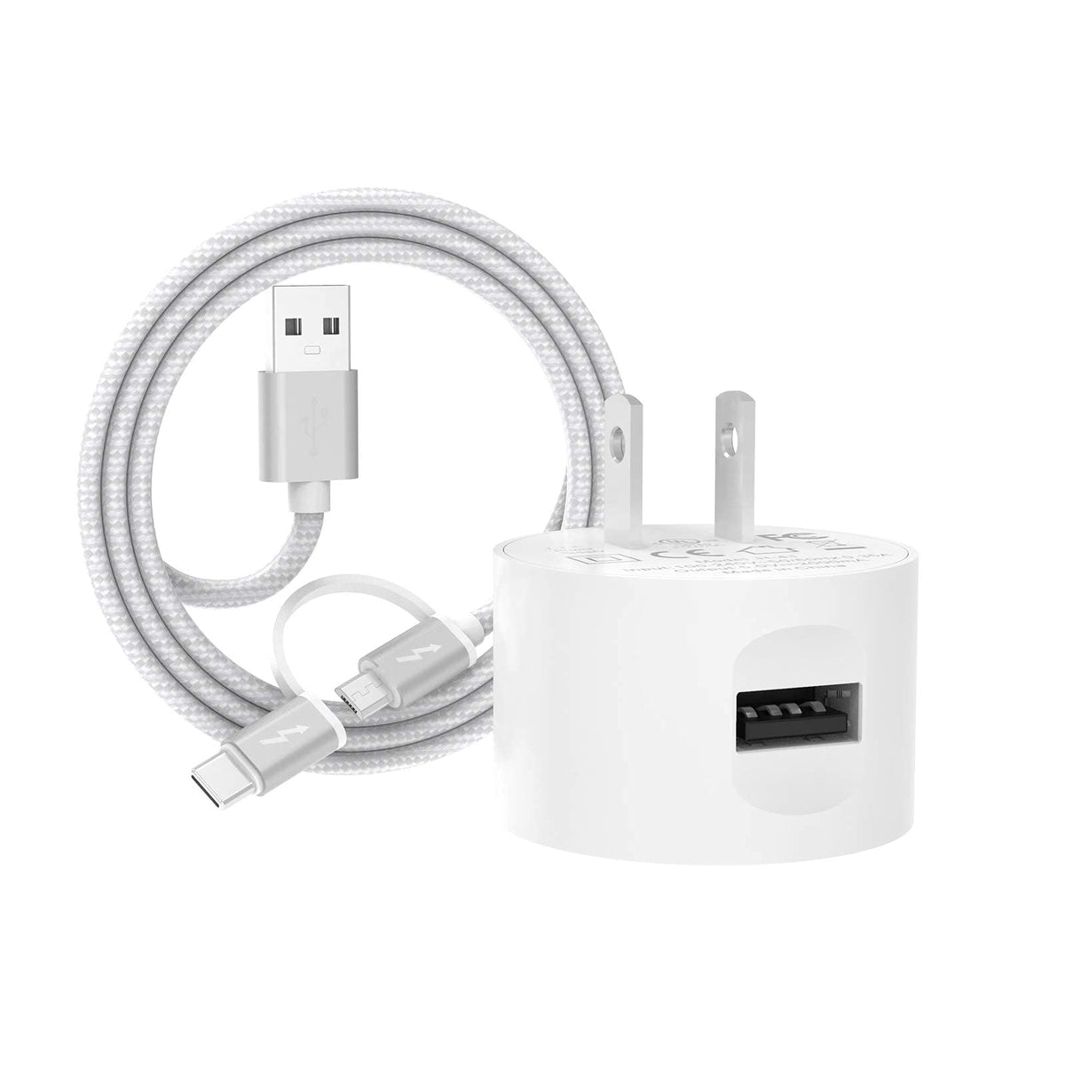 5Ft 2 In 1 Charger Fit For Samsung Galaxy Tab A E,S,S2,3,4, 10.1'' 7.0'' 8.0'' 8.4'' 9.6'' 9.7'',Sm T580/T380/T280/P580/T387/T37