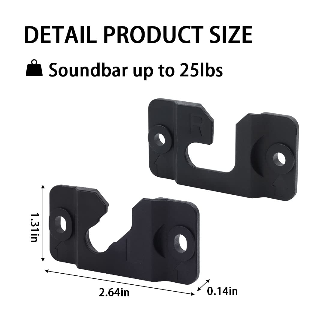 Tendodo 1 Pair Of Ah96 03064A Wall Mount Bracket For Samsung Soundbar Hwj355 Hwj450 Hw J355 Hw J450 Hw J355/Za Hw J355/Zp Hw J45
