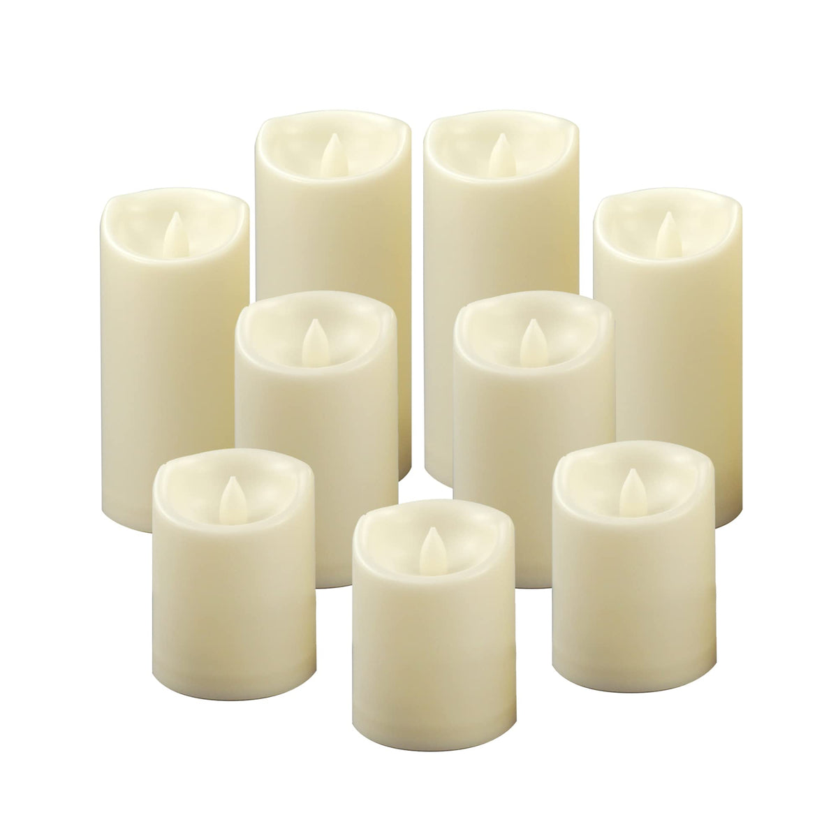 Candle Choice Waterproof Outdoor Battery Operated Flameless Pillar Candles With Timer White Plastic Realistic Flickering Electri