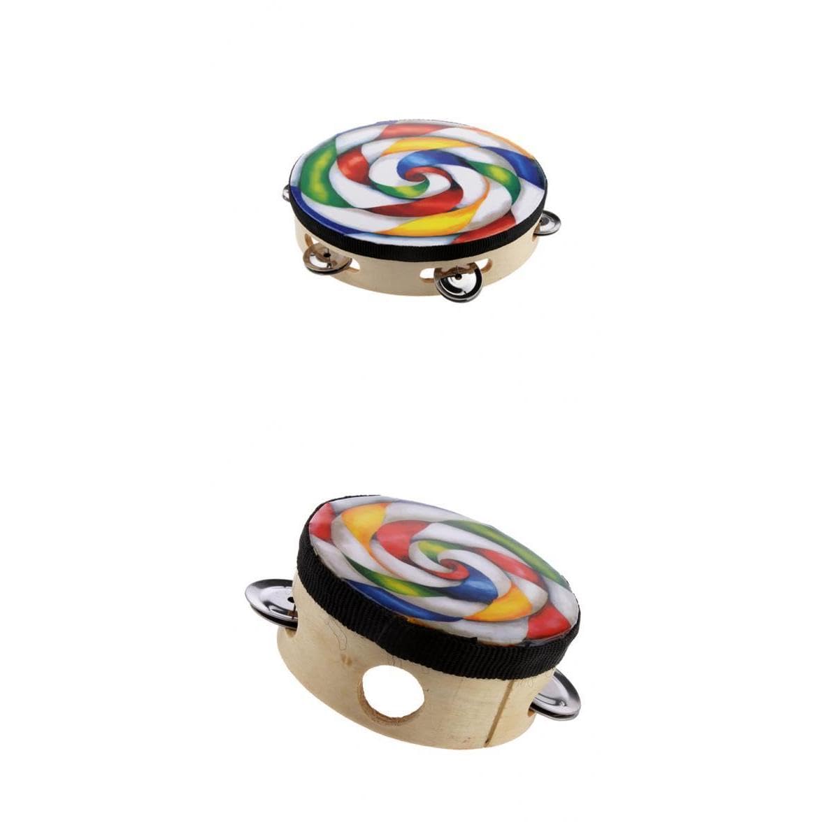 ECOMISTIQHand Held Tambourine Drum Bell Metal Jingles Musical Educational Toy 4+8|Musical Instruments & Gear|Percussion|Hand