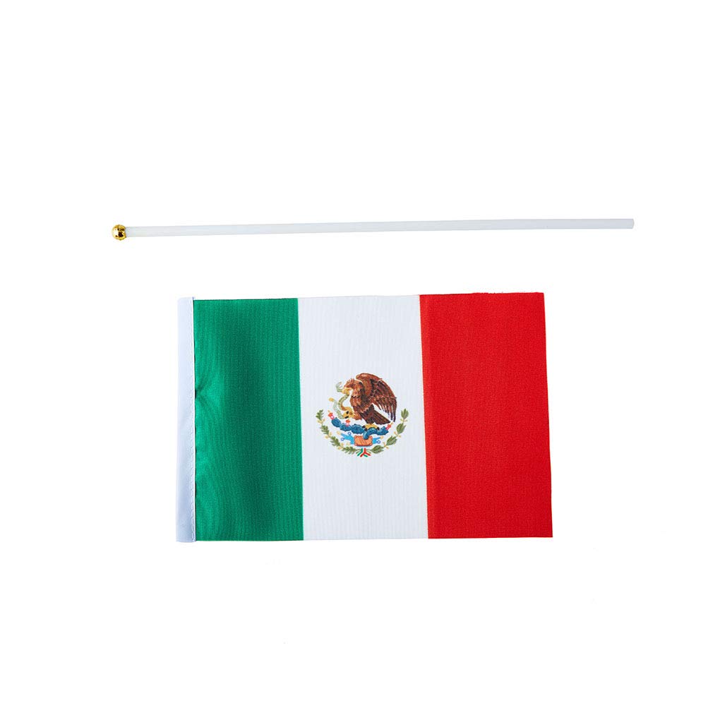 mflagperft Mexico Flag Mini Handheld Flags - 12 Pack Small Decorations for Parties, Events, and Celebrations